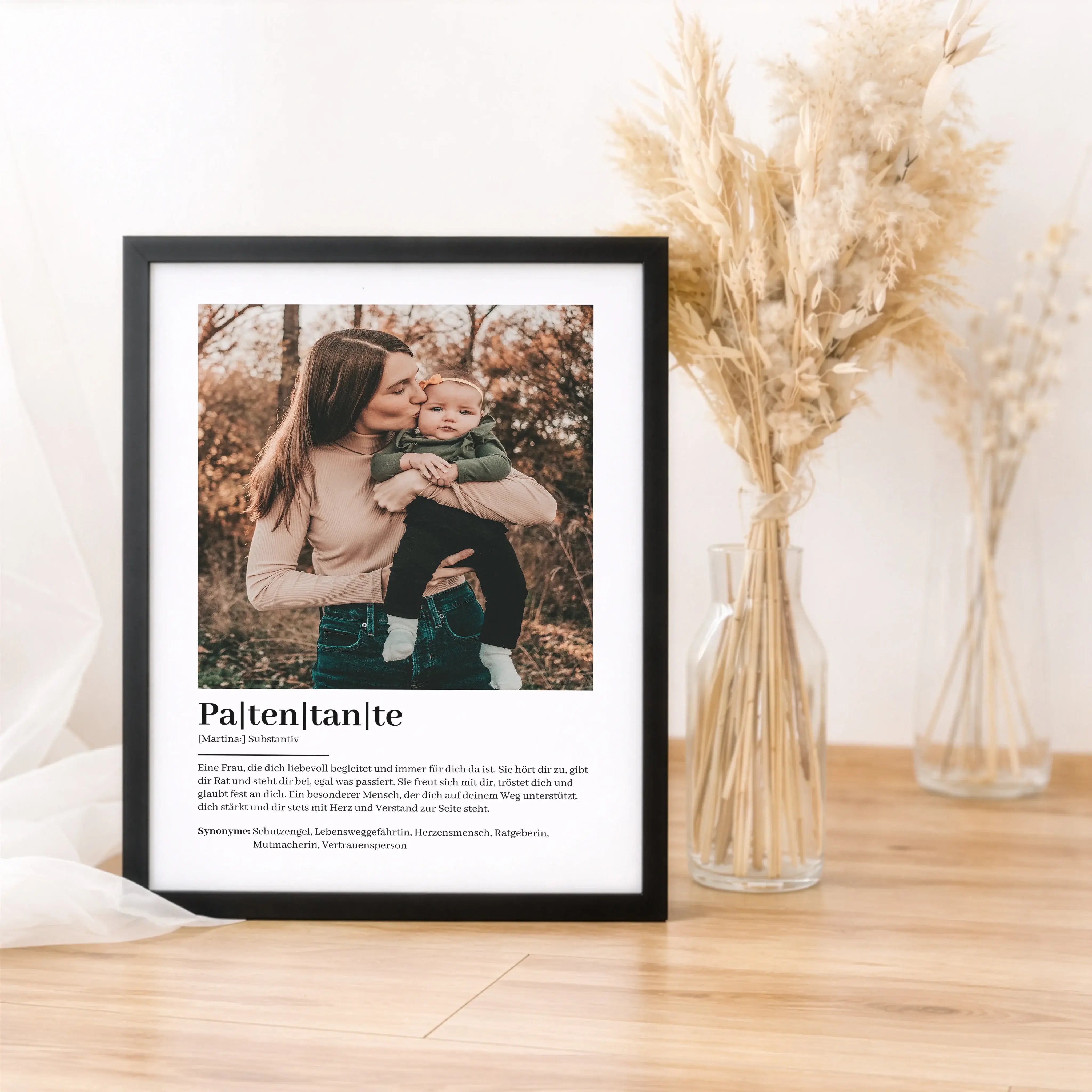 Patentante Definition Poster mit Foto-Personalisiertes Poster-famprints-Das Patentante Definition Poster mit Foto ist ein persönliches Geschenk für einen Menschen, der im Leben eine besondere Rolle spielt. Mit einer liebevoll formulierten Definition, eine