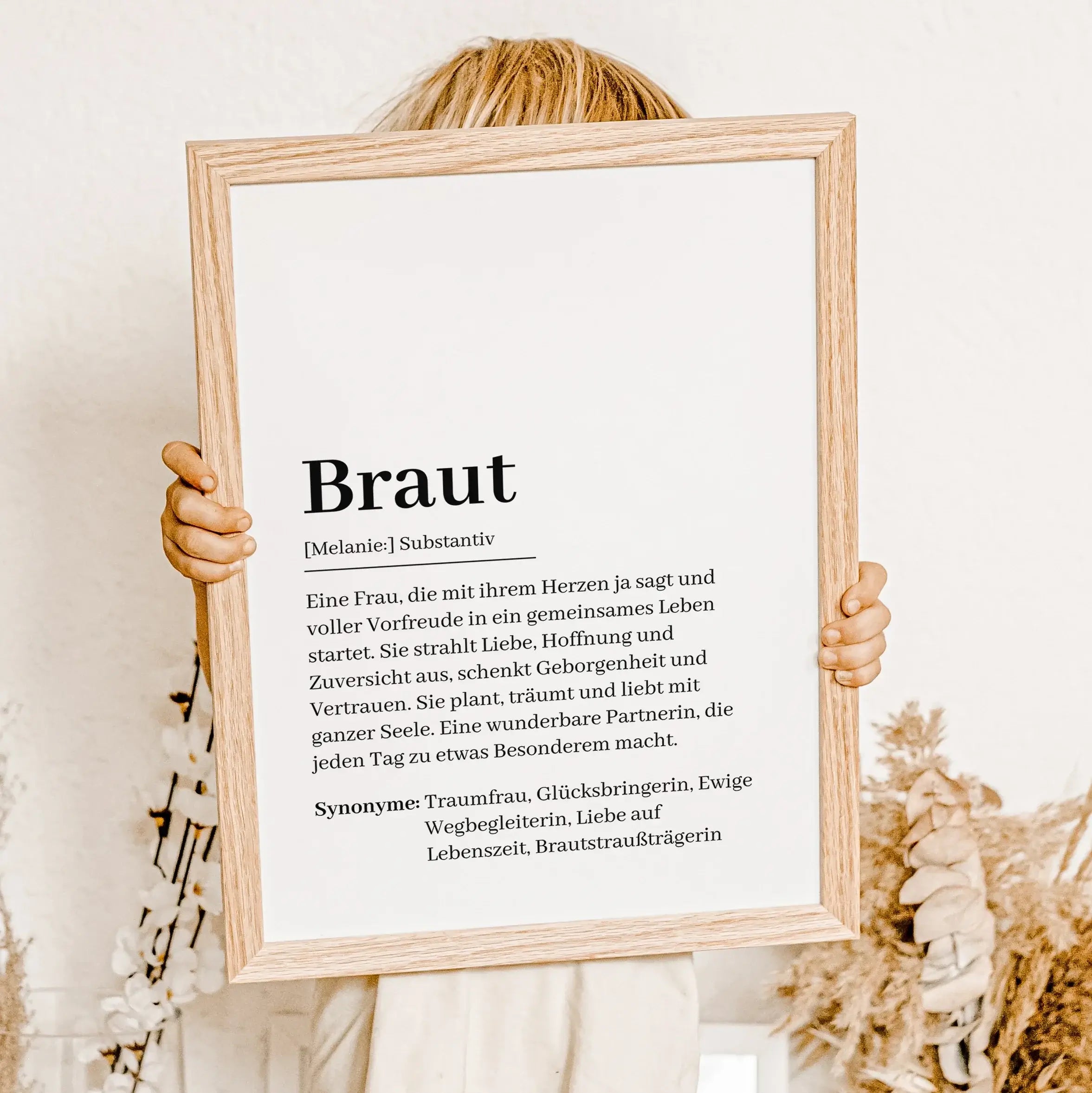 Braut Definition Poster-Personalisiertes Poster-famprints-Suchst du nach einem einzigartigen Geschenk für die Braut? Unser Braut Definition Poster ist die perfekte Wahl! Dieses liebevoll gestaltete Poster zeigt auf charmante Weise, was eine Braut ausmacht
