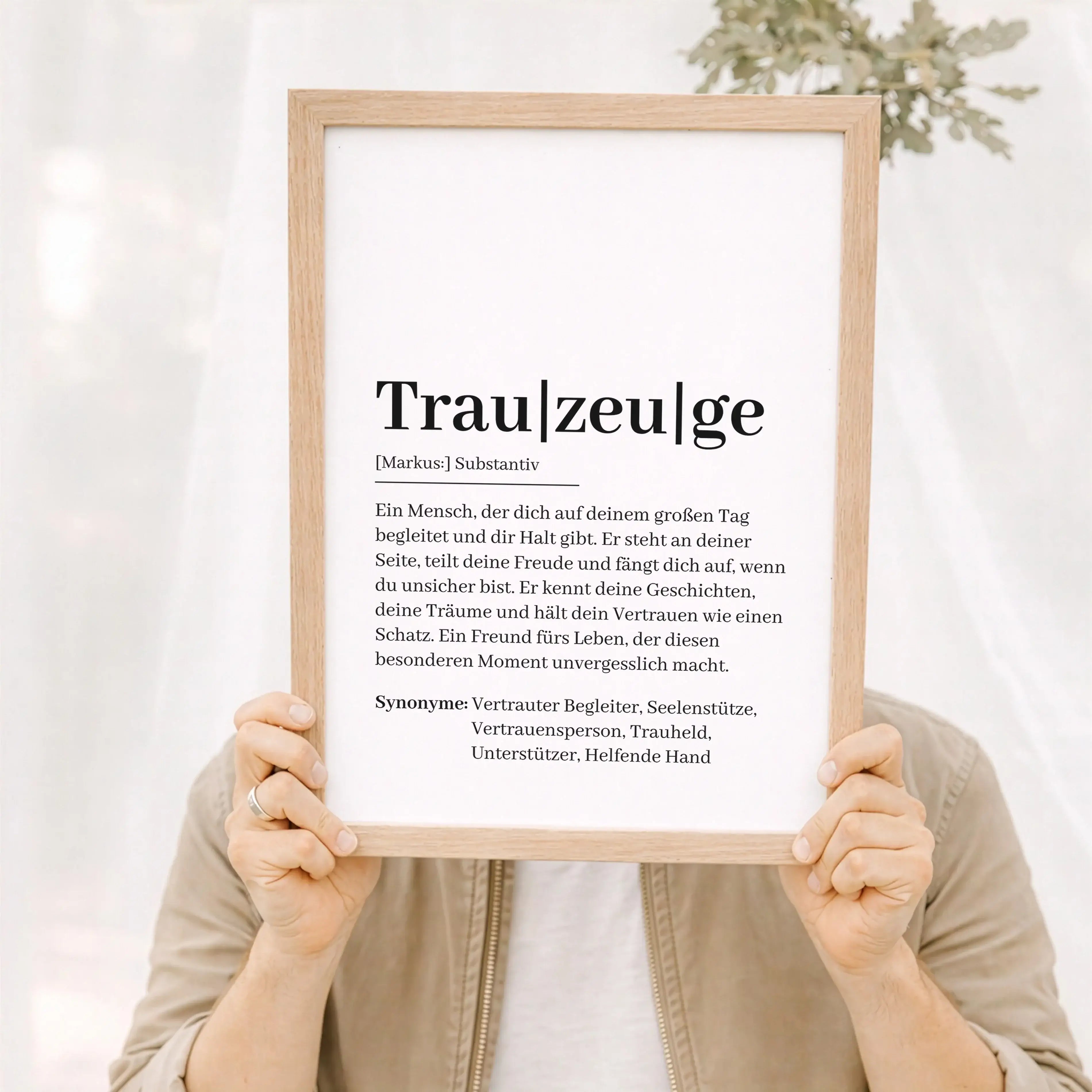 Trauzeuge Definition Poster-Personalisiertes Poster-famprints-Das Trauzeuge Definition Poster ist ein persönliches Geschenk für einen der wichtigsten Menschen an deiner Seite. Es erklärt auf liebevolle und klare Weise, was einen Trauzeugen wirklich ausmac