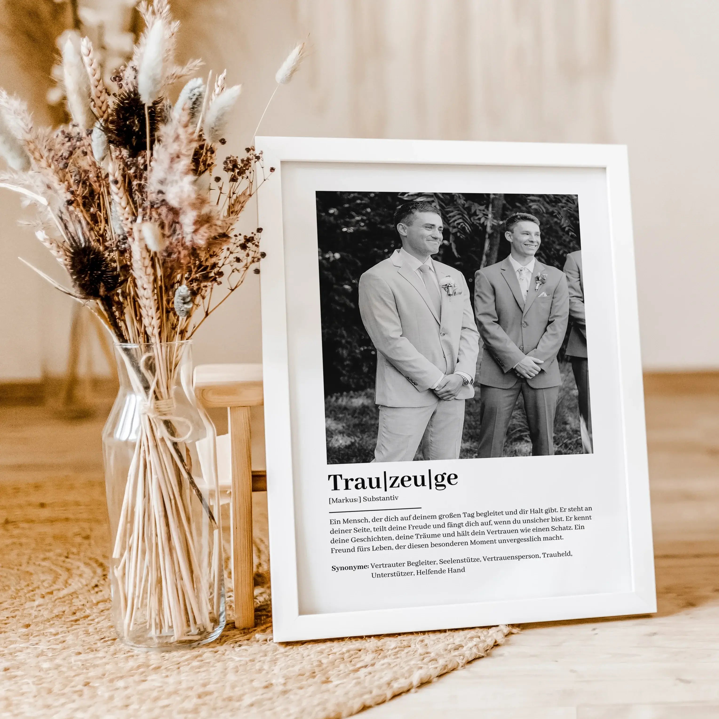 Trauzeuge Definition Poster mit Foto-Personalisiertes Poster-famprints-Suchst du nach einem besonderen Geschenk für deinen Trauzeugen? Unser Trauzeuge Definition Poster mit Foto ist die perfekte Wahl! Dieses liebevoll gestaltete Poster zeigt auf einzigart