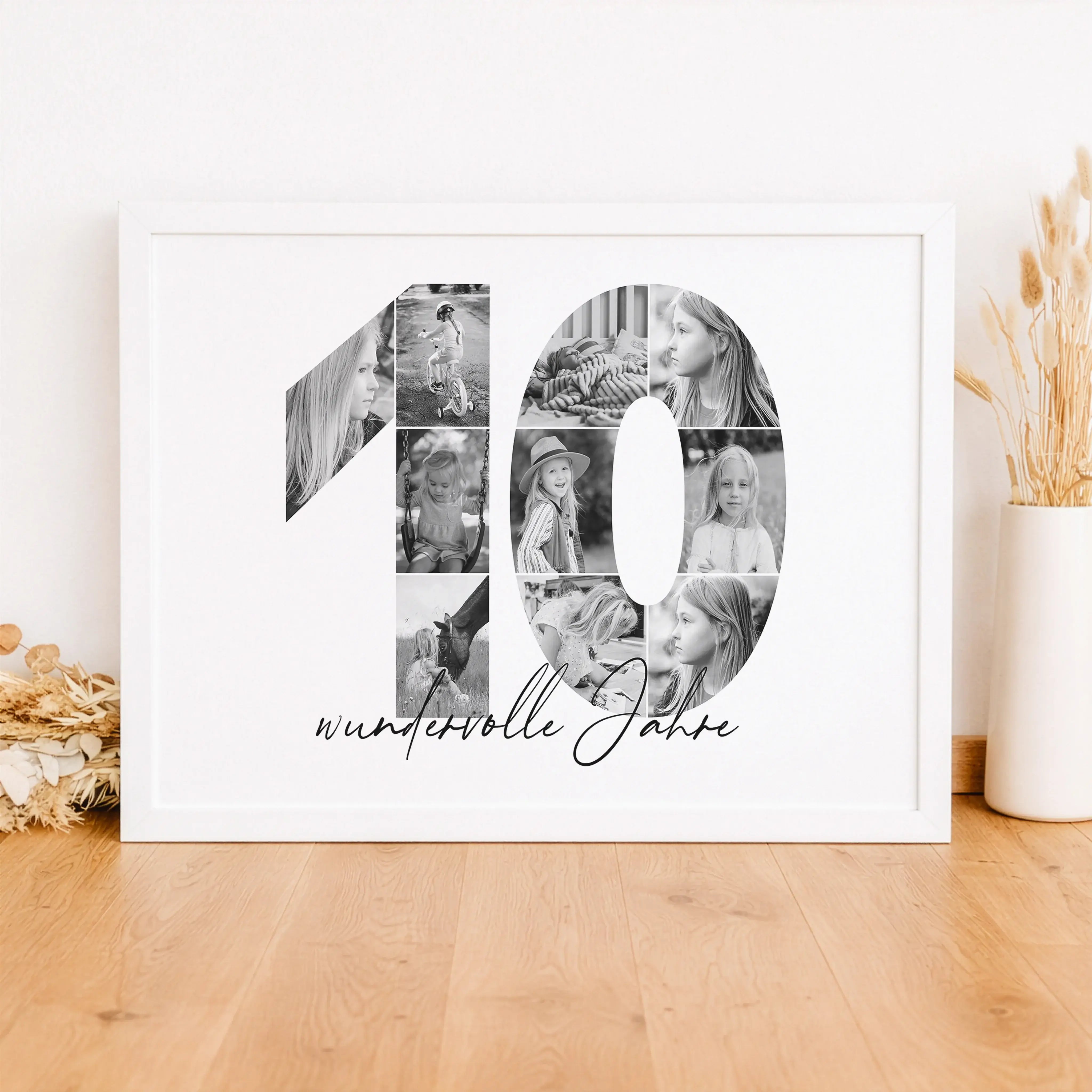 Foto Poster 10-Personalisiertes Poster-famprints-Das Foto Poster 10 ist eine persönliche Art, besondere Lebensabschnitte sichtbar zu machen. Die große Zahl 10 wird mit deinen eigenen Bildern gefüllt und entsteht so als individuelle Fotocollage, die Erinne