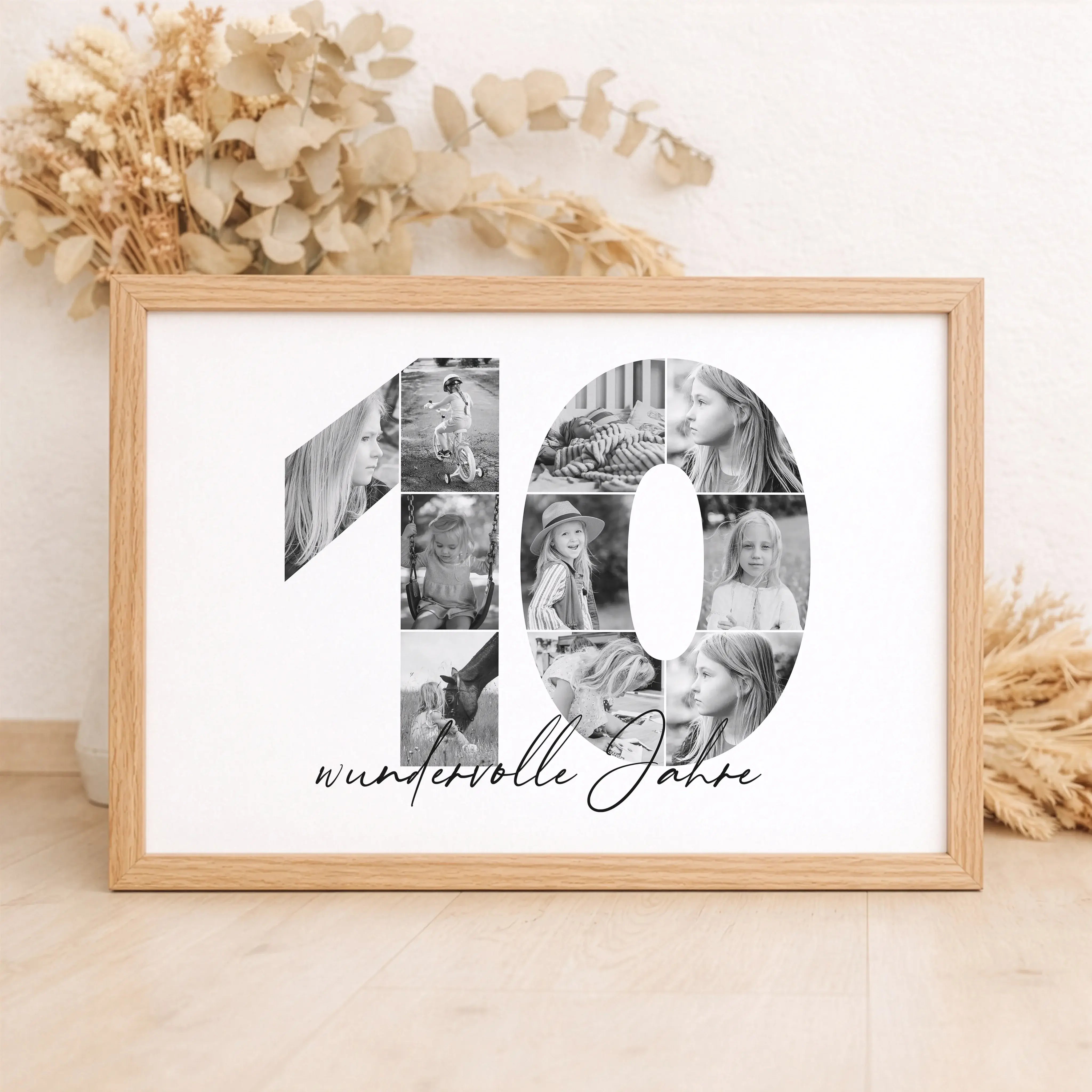 Foto Poster 10-Personalisiertes Poster-famprints-Das Foto Poster 10 ist eine persönliche Art, besondere Lebensabschnitte sichtbar zu machen. Die große Zahl 10 wird mit deinen eigenen Bildern gefüllt und entsteht so als individuelle Fotocollage, die Erinne