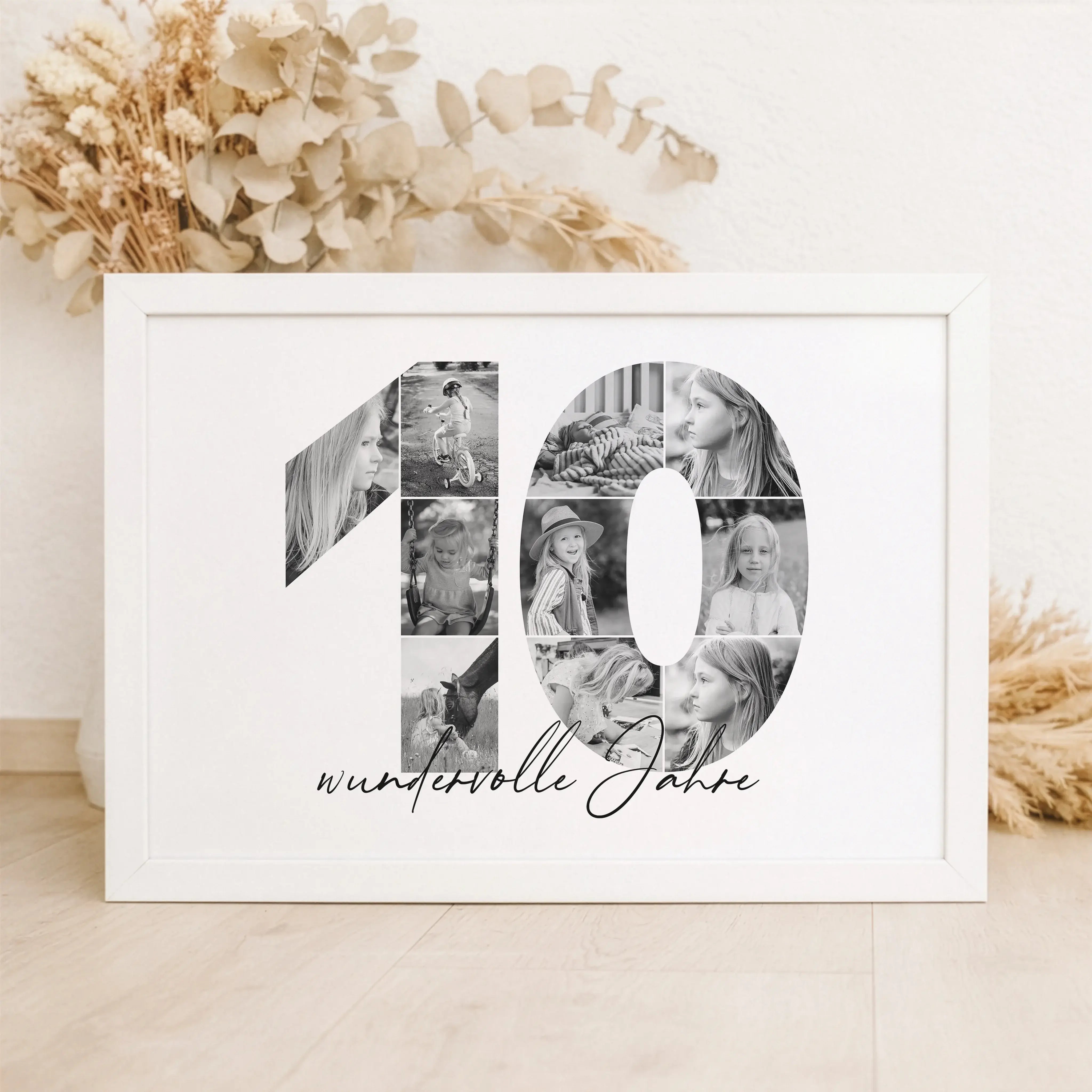 Foto Poster 10-Personalisiertes Poster-famprints-Das Foto Poster 10 ist eine persönliche Art, besondere Lebensabschnitte sichtbar zu machen. Die große Zahl 10 wird mit deinen eigenen Bildern gefüllt und entsteht so als individuelle Fotocollage, die Erinne