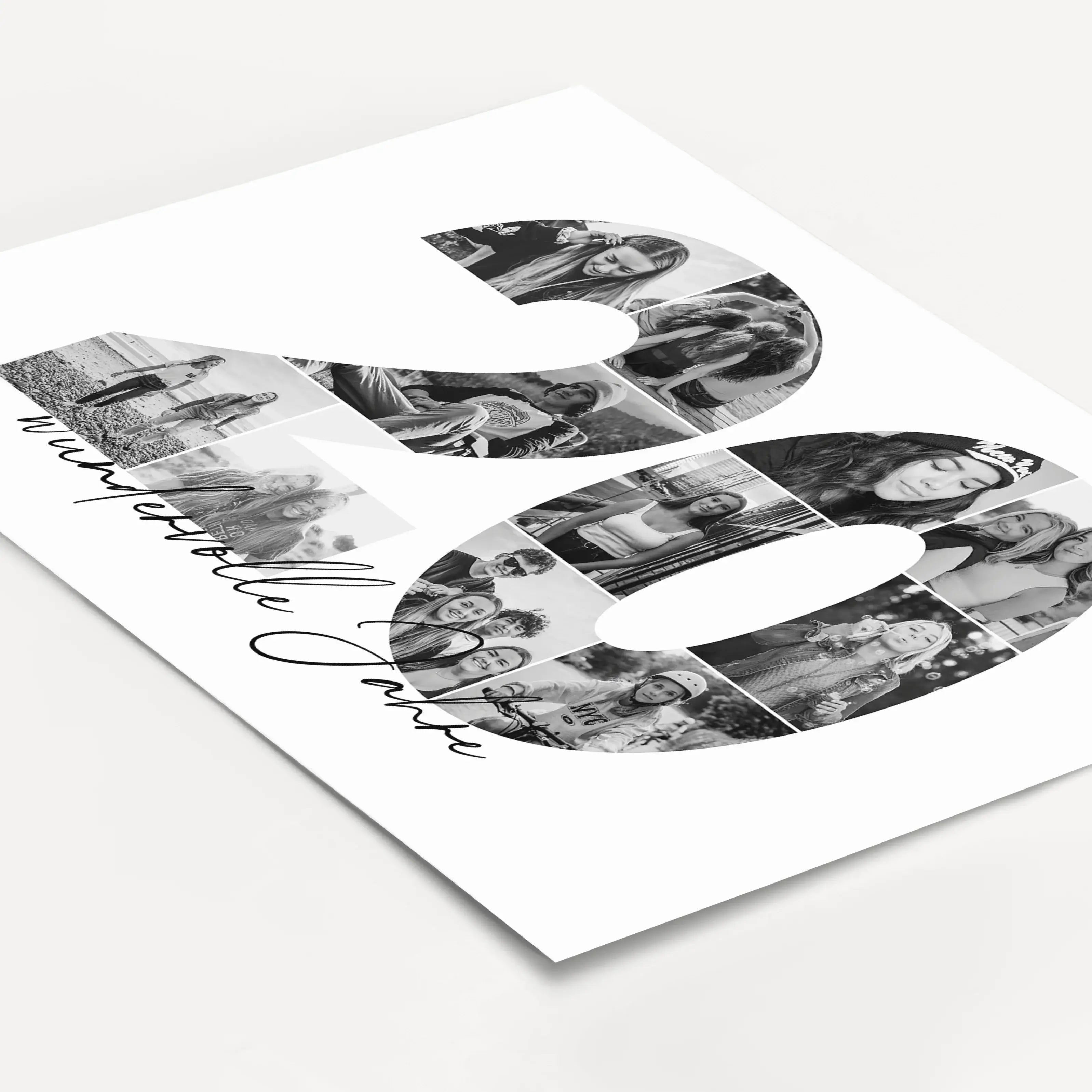 Foto Poster 20-Personalisiertes Poster-famprints-Das Foto Poster 20 ist eine persönliche Art, besondere Lebensabschnitte sichtbar zu machen. Die große Zahl 20 wird mit deinen eigenen Fotos gestaltet und verwandelt Erinnerungen in eine moderne Fotocollage