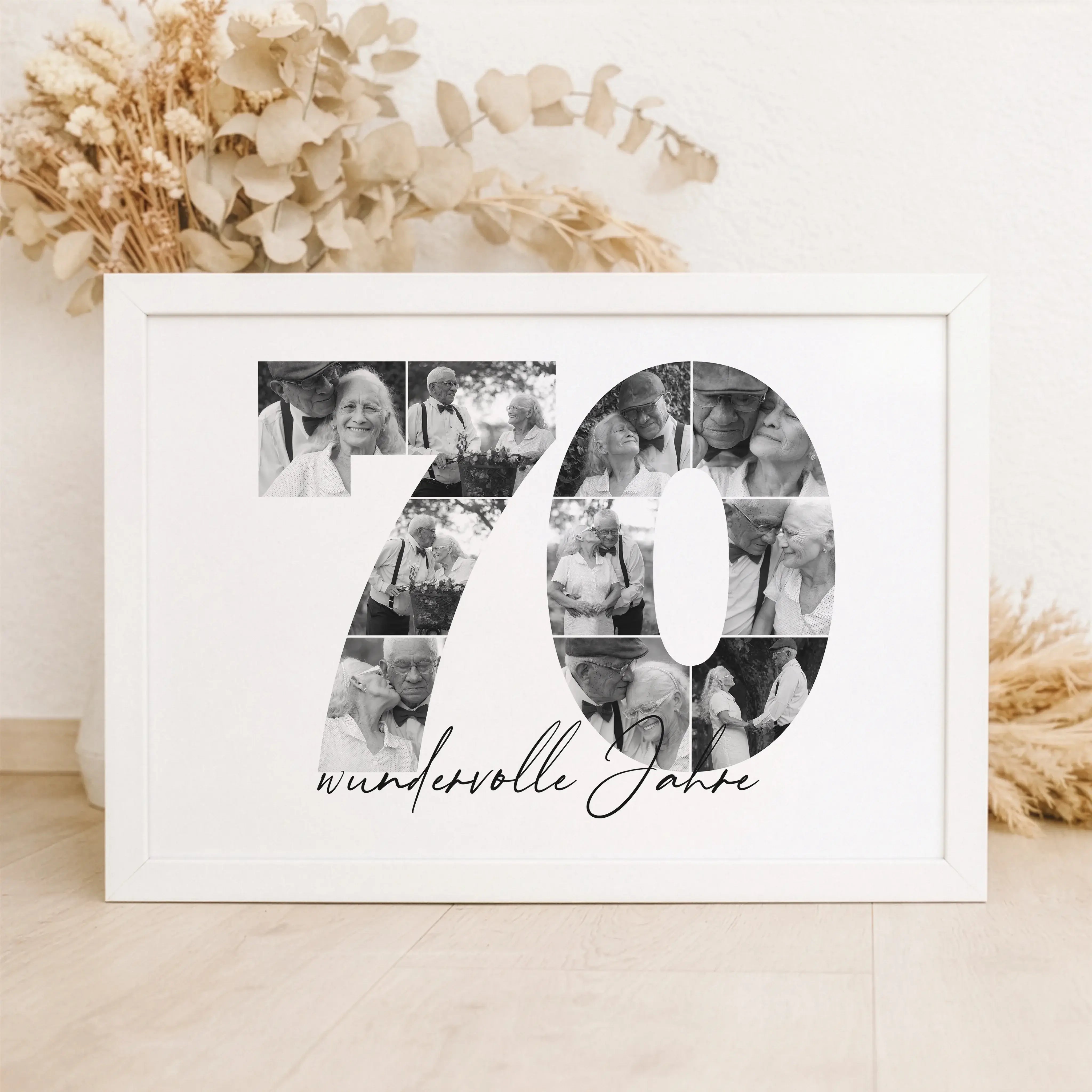 Foto Poster 70-Personalisiertes Poster-famprints-Das Foto Poster 70 von famprints verwandelt deine schönsten Erinnerungen in ein persönliches Design, das sofort ins Auge fällt. Die große Zahl 70 wird aus deinen eigenen Fotos gestaltet und erzählt eure Ges