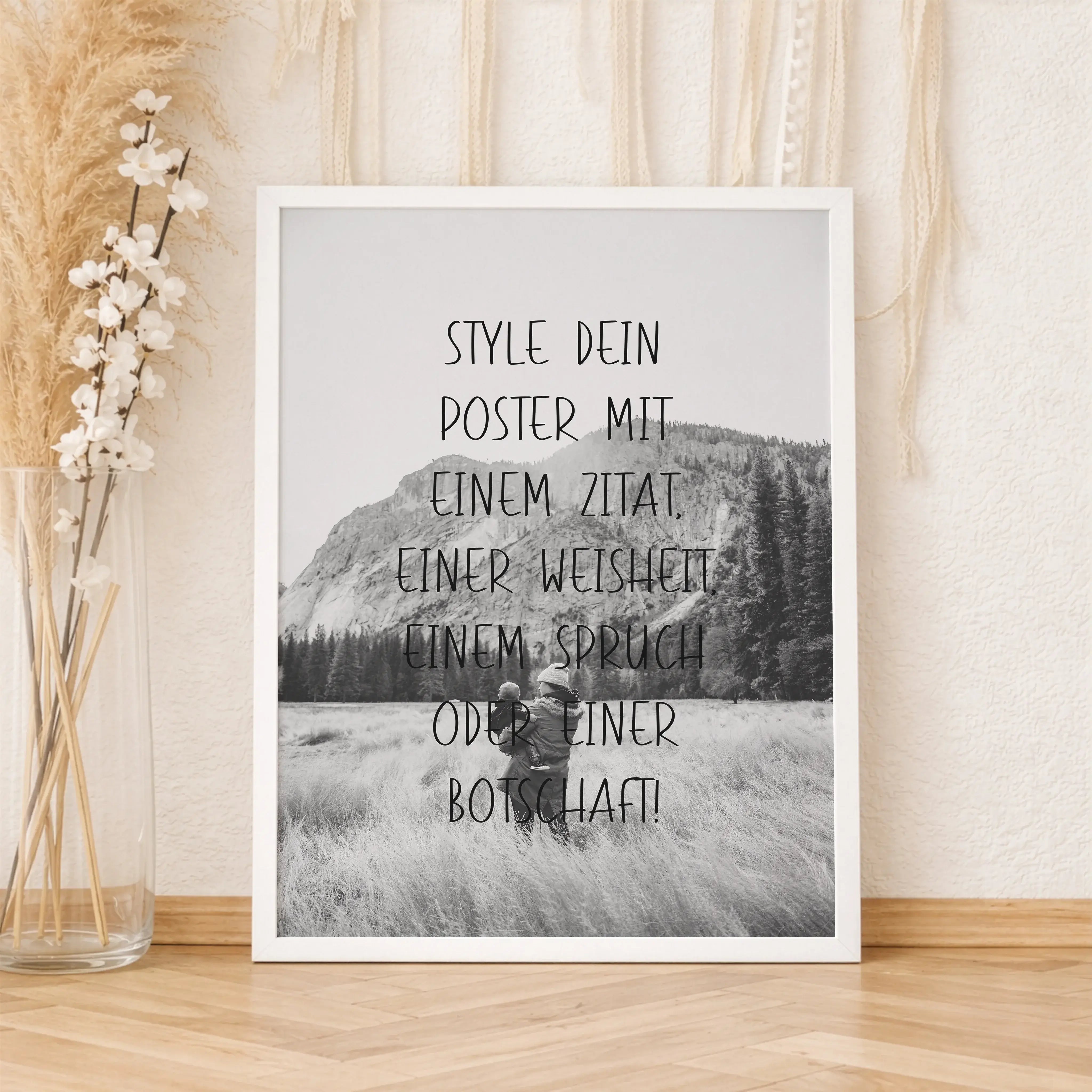 Text Poster mit Foto-Personalisiertes Poster-famprints-Mit einem Text Poster mit Foto von famprints gestaltest du ein persönliches Wandbild, das genau das ausdrückt, was dir wichtig ist. Du kombinierst dein eigenes Foto mit einem individuellen Text, einem