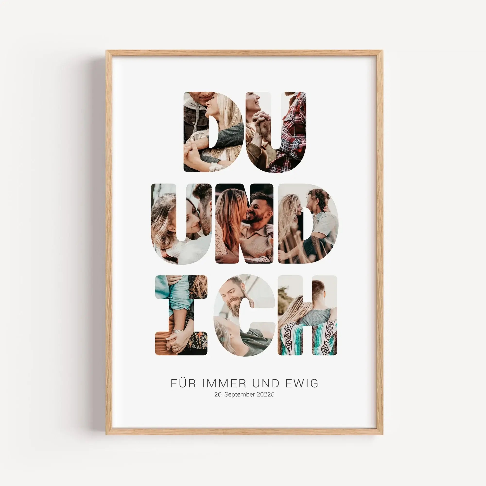 Foto Poster Du und ich-Personalisiertes Poster-famprints-Das Foto Poster Du und ich von famprints verwandelt eure gemeinsamen Momente in ein persönliches Design, das mehr sagt als tausend Worte. In den markanten Buchstaben werden eure Lieblingsfotos platz
