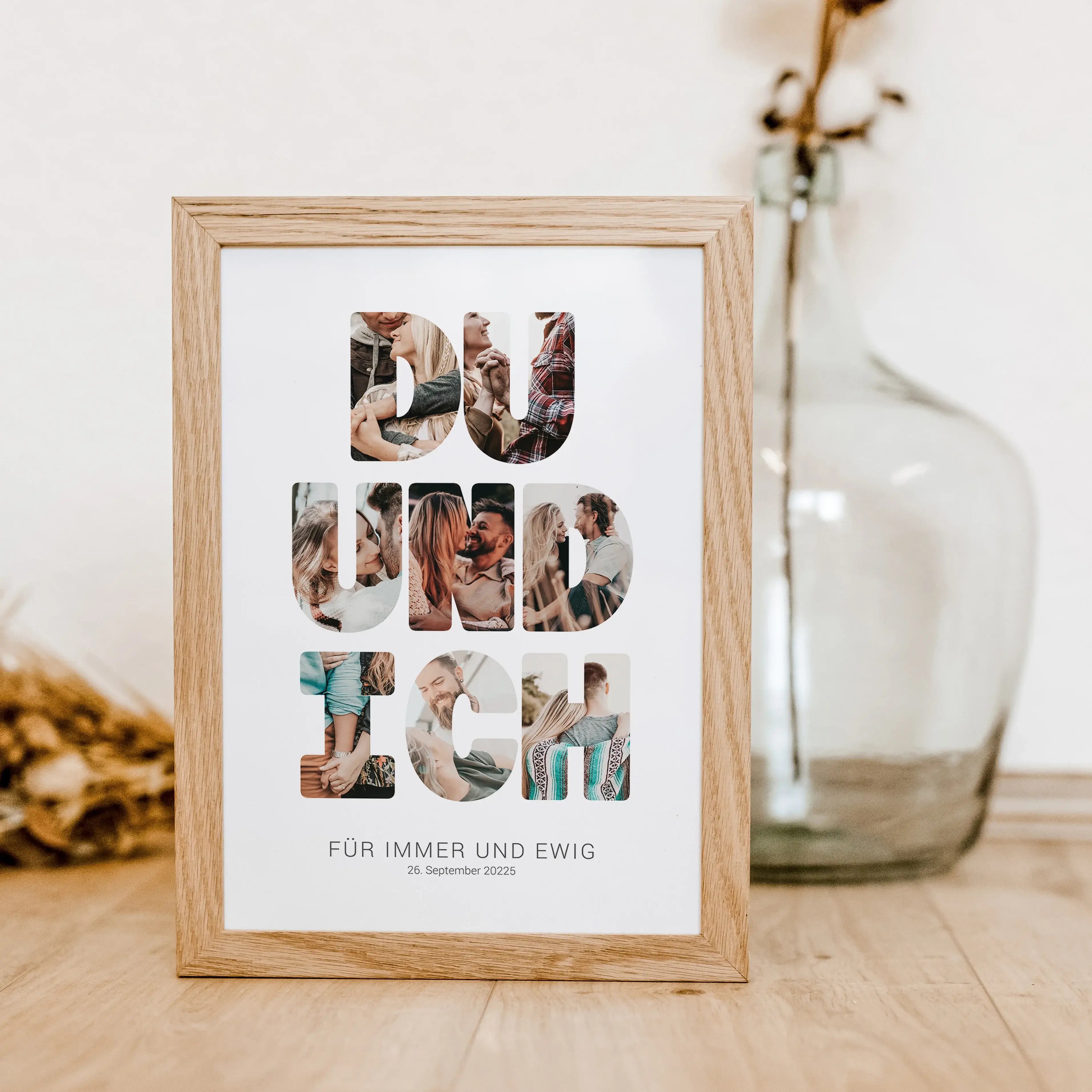 Foto Poster Du und ich - Personalisiertes Poster - famprints - Entdecke unser einzigartiges Foto Poster Du und ich – das perfekte personalisierte Geschenk zur Hochzeit, zum Hochzeitstag oder Valentinstag! Auf diesem besonderen Poster kannst du hinter jede