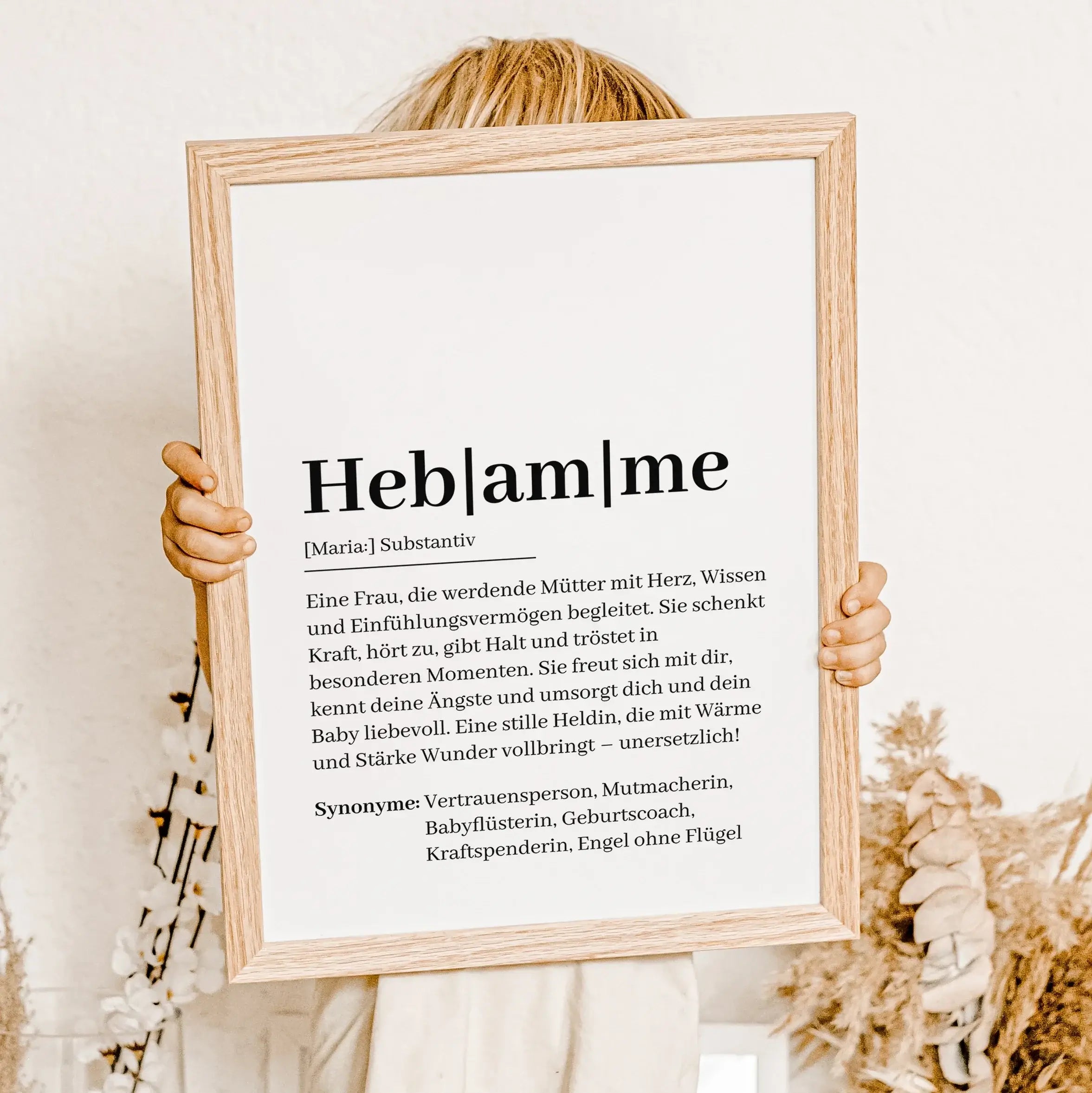 Hebamme Definition Poster - Personalisiertes Poster - famprints - Suchst du nach einem besonderen Geschenk für deine Hebamme? Unser Hebamme Definition Poster ist die perfekte Wahl, um Danke zu sagen und deine Wertschätzung auf liebevolle Weise auszudrücke