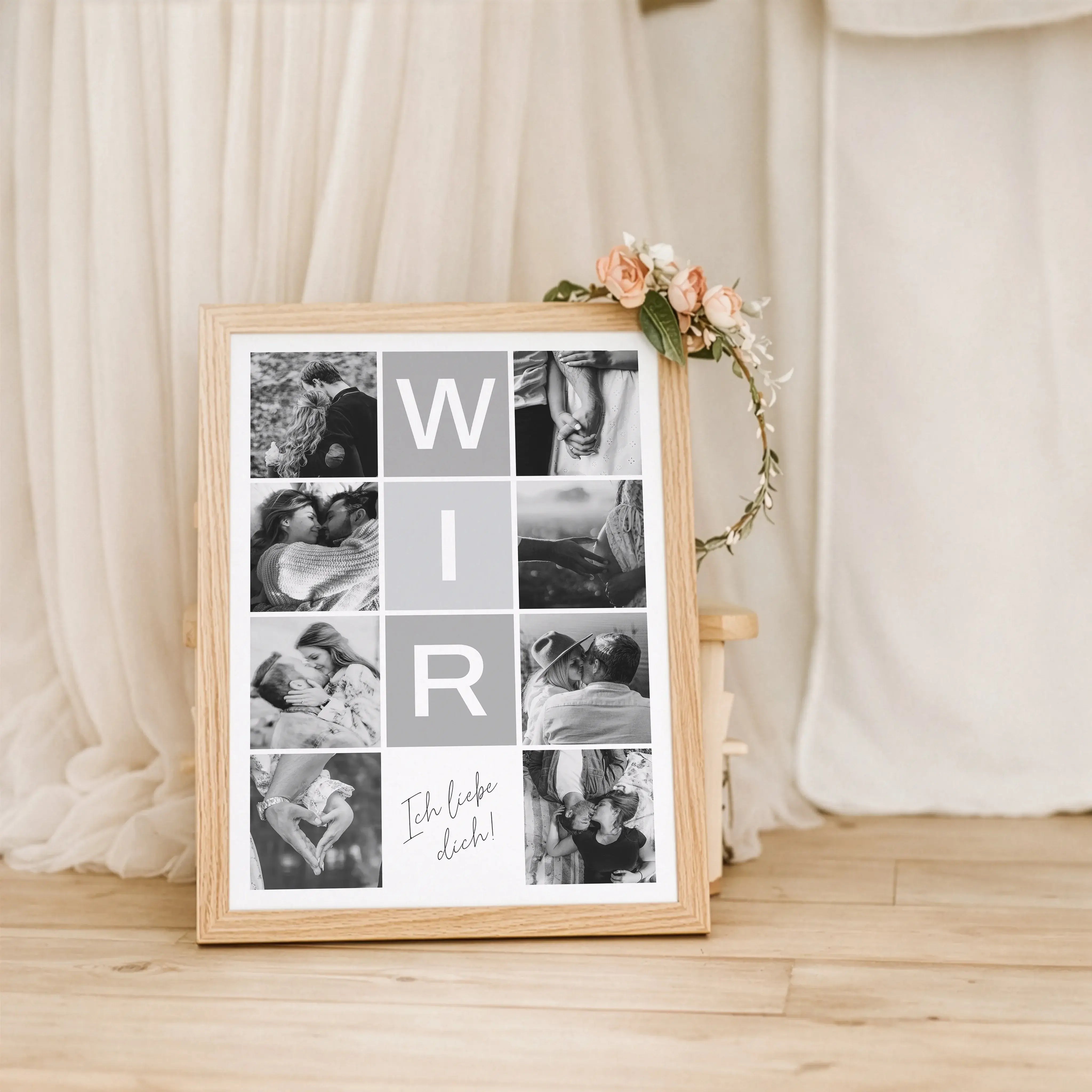 Wir Fotocollage-Personalisiertes Poster-famprints-Die Wir Fotocollage von famprints ist ein personalisiertes Poster für alle, die ihre gemeinsamen Momente sichtbar machen möchten. Du gestaltest dein individuelles Wandbild mit mehreren Fotos, die eure Gesc