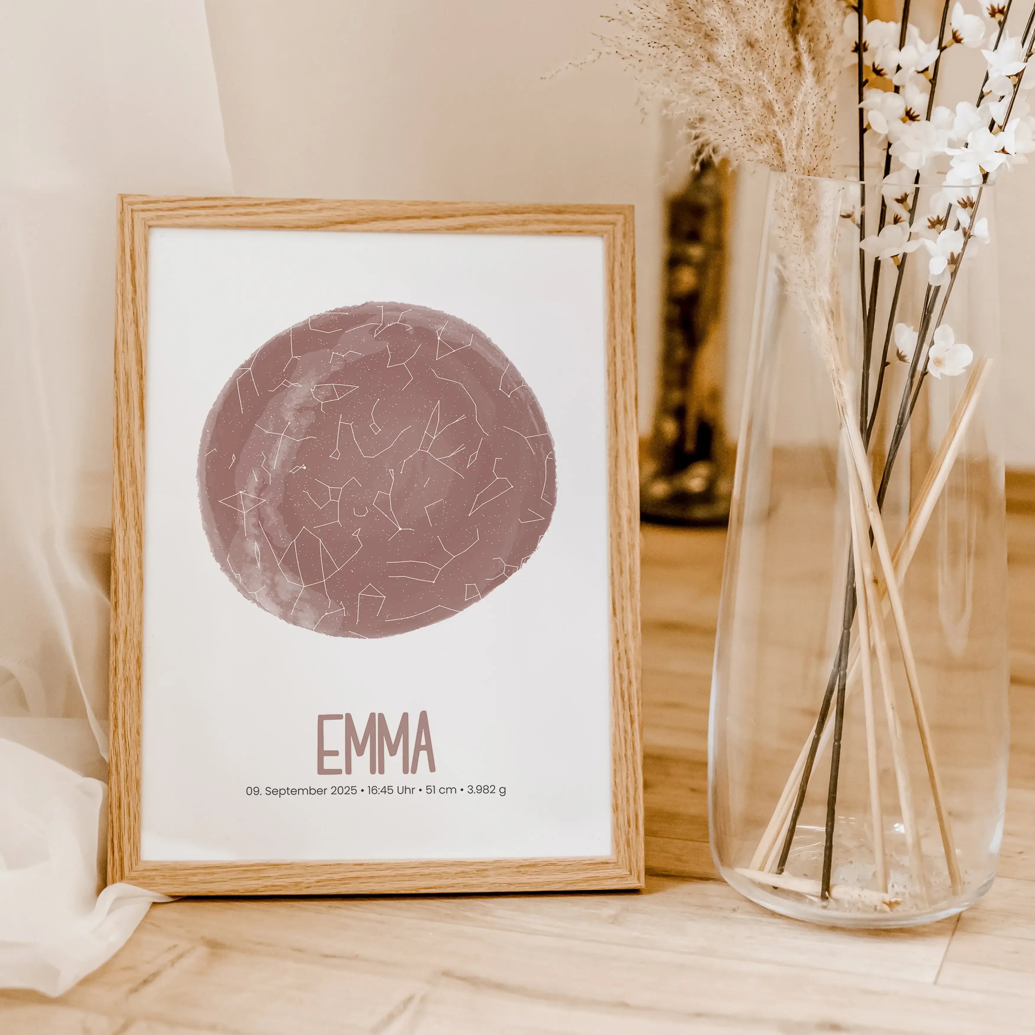 Geburtsposter Sternenhimmel - Personalisiertes Poster - famprints - Entdecke das einzigartige Geburtsposter Sternenhimmel – das perfekte personalisierte Geschenk zur Geburt! Dieses besondere Poster zeigt dir den exakten Sternenhimmel am Geburtsort deines