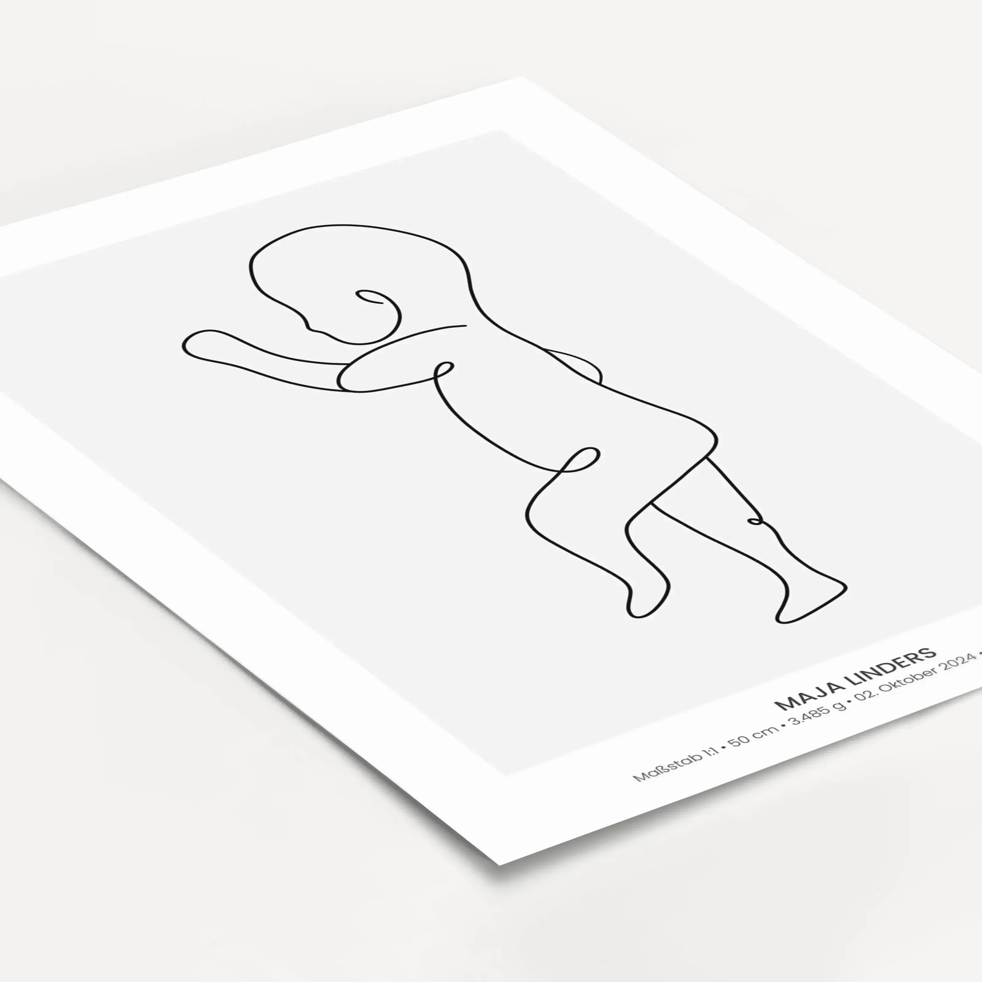 Geburtsposter 1:1 Baby 'Line Art'-famprints-Personalisiertes Poster-Die Geburt eines Kindes ist etwas ganz Besonderes. Egal, ob es das erste oder zehnte Kind ist, dieser Moment wird für immer in Erinnerung bleiben. Das famprints Geburtsposter ist ein unve