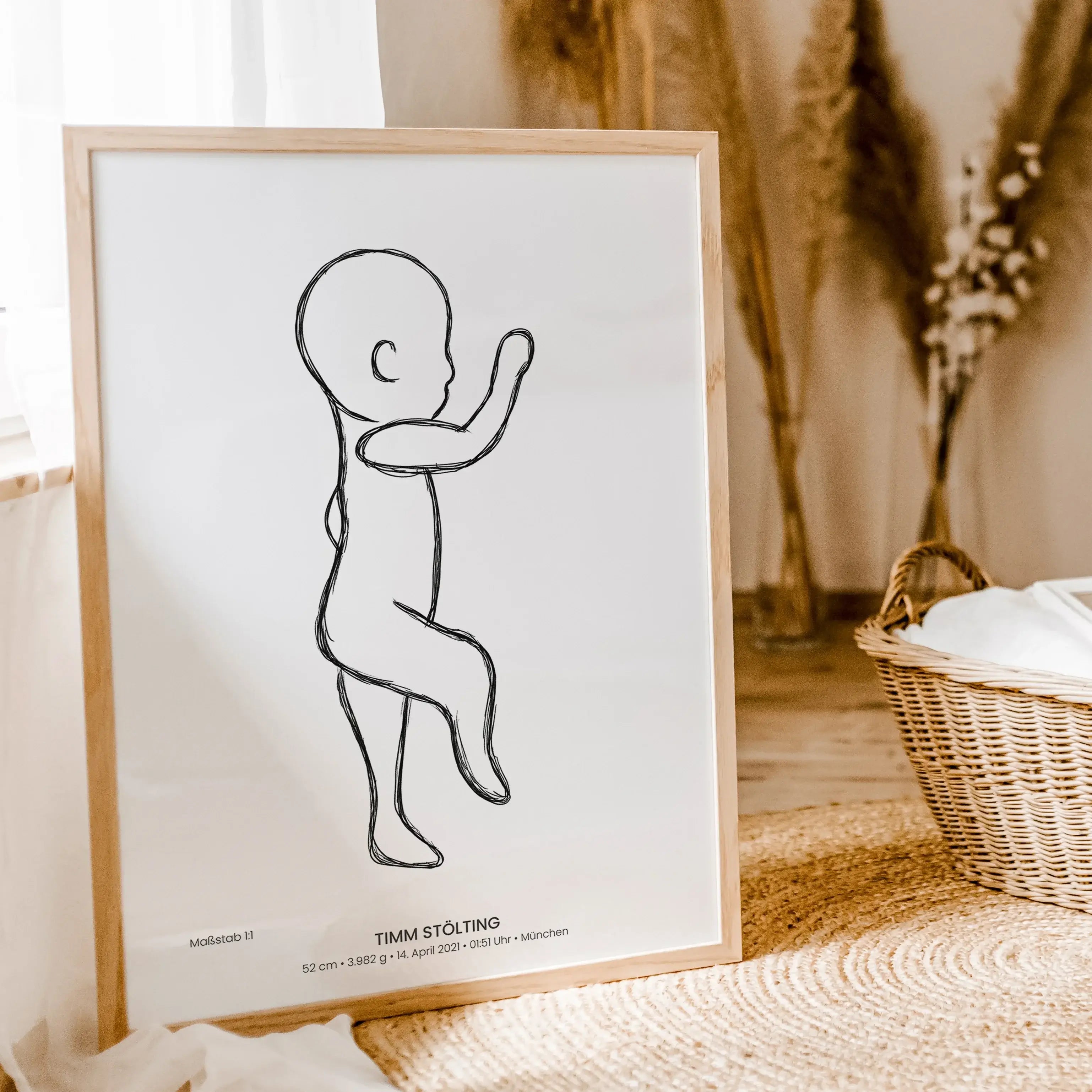 Geburtsposter 1:1 Baby 'Sketch'-famprints-Personalisiertes Poster-Herzlichen Glückwunsch! Ihr habt es geschafft. Nach neun langen Monaten und einer vermutlich anstrengenden Geburt, haltet ihr endlich euer kleines Wunder in den Armen. Eine so große Freude
