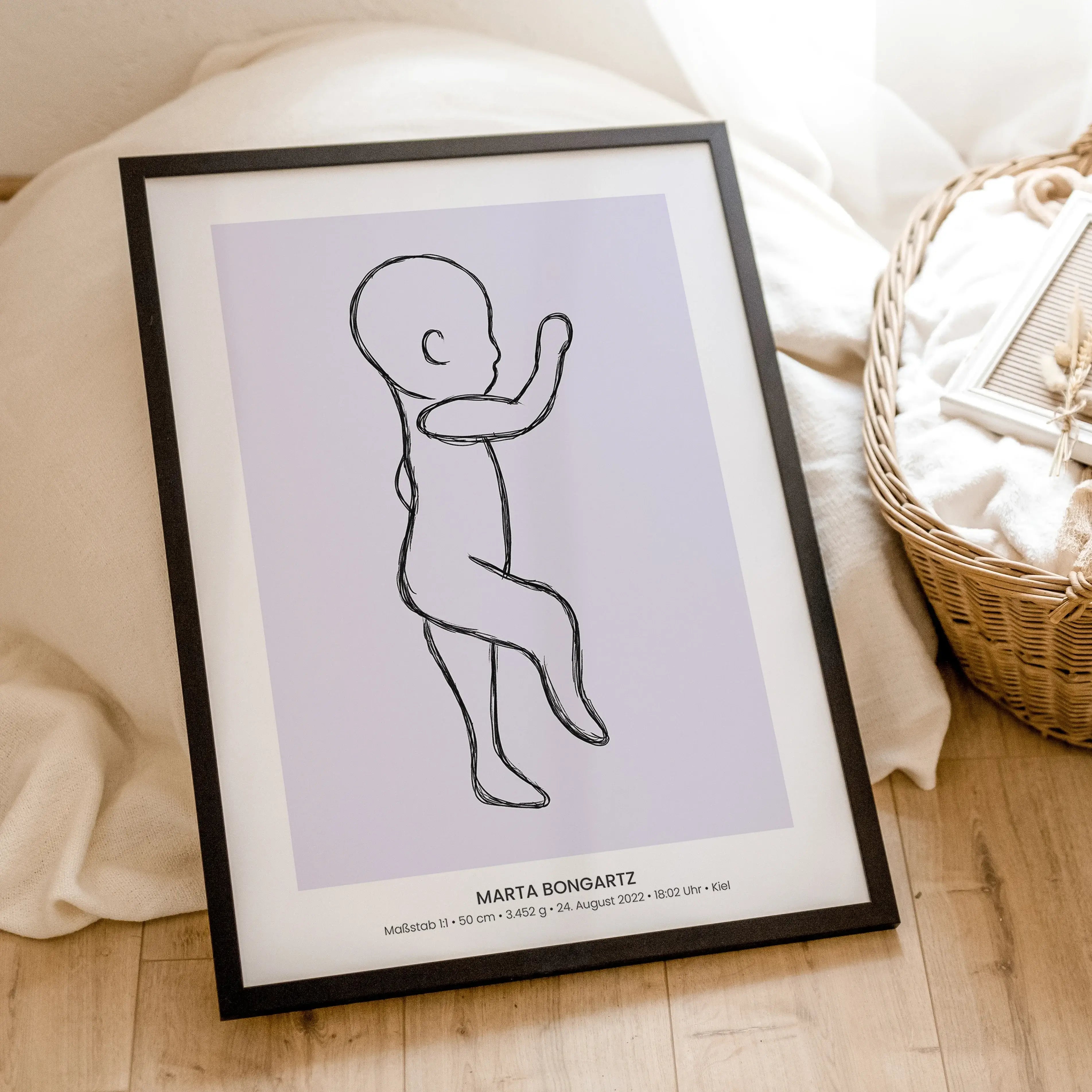 Geburtsposter 1:1 Baby 'Sketch'-famprints-Personalisiertes Poster-Herzlichen Glückwunsch! Ihr habt es geschafft. Nach neun langen Monaten und einer vermutlich anstrengenden Geburt, haltet ihr endlich euer kleines Wunder in den Armen. Eine so große Freude