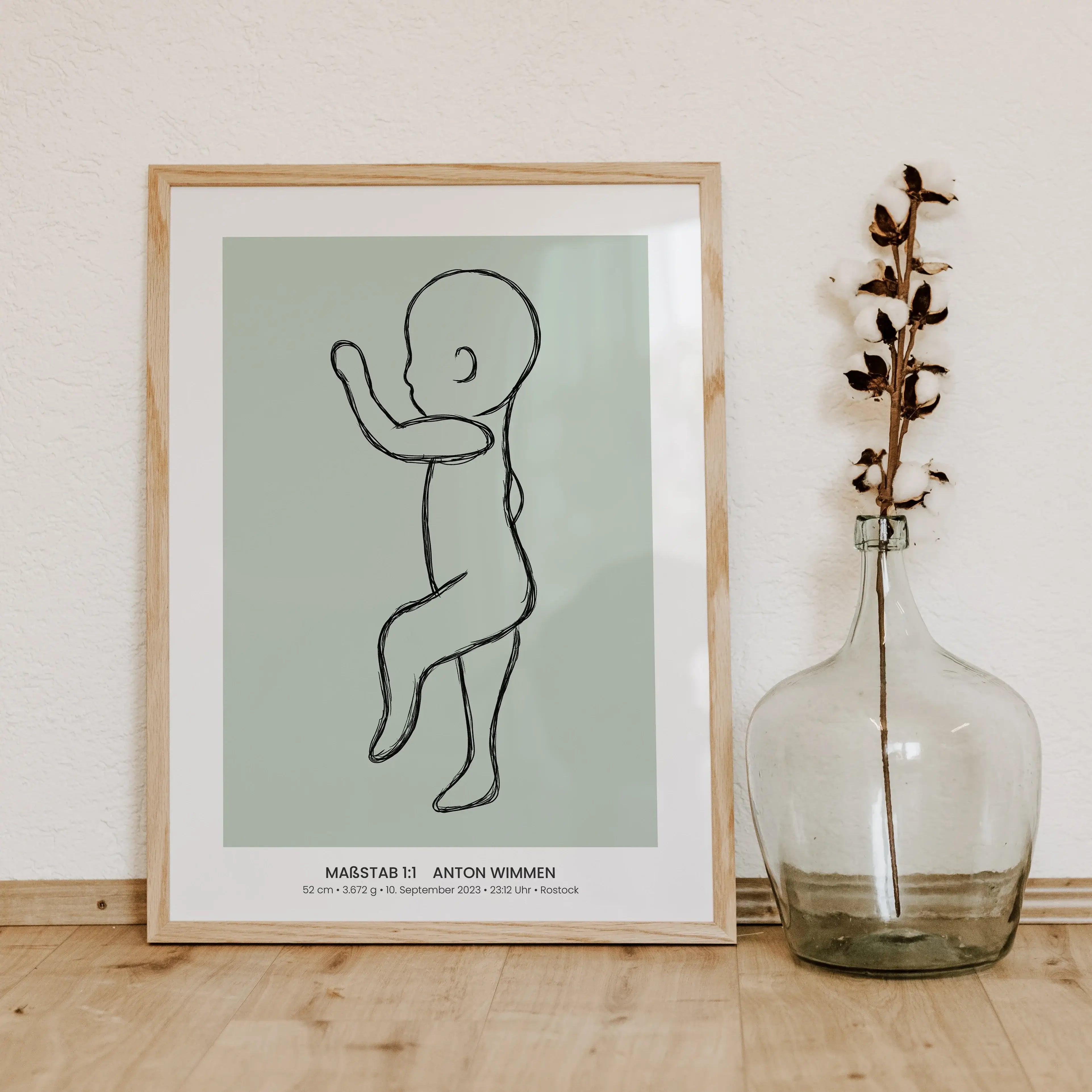 Geburtsposter 1:1 Baby 'Sketch'-famprints-Personalisiertes Poster-Herzlichen Glückwunsch! Ihr habt es geschafft. Nach neun langen Monaten und einer vermutlich anstrengenden Geburt, haltet ihr endlich euer kleines Wunder in den Armen. Eine so große Freude