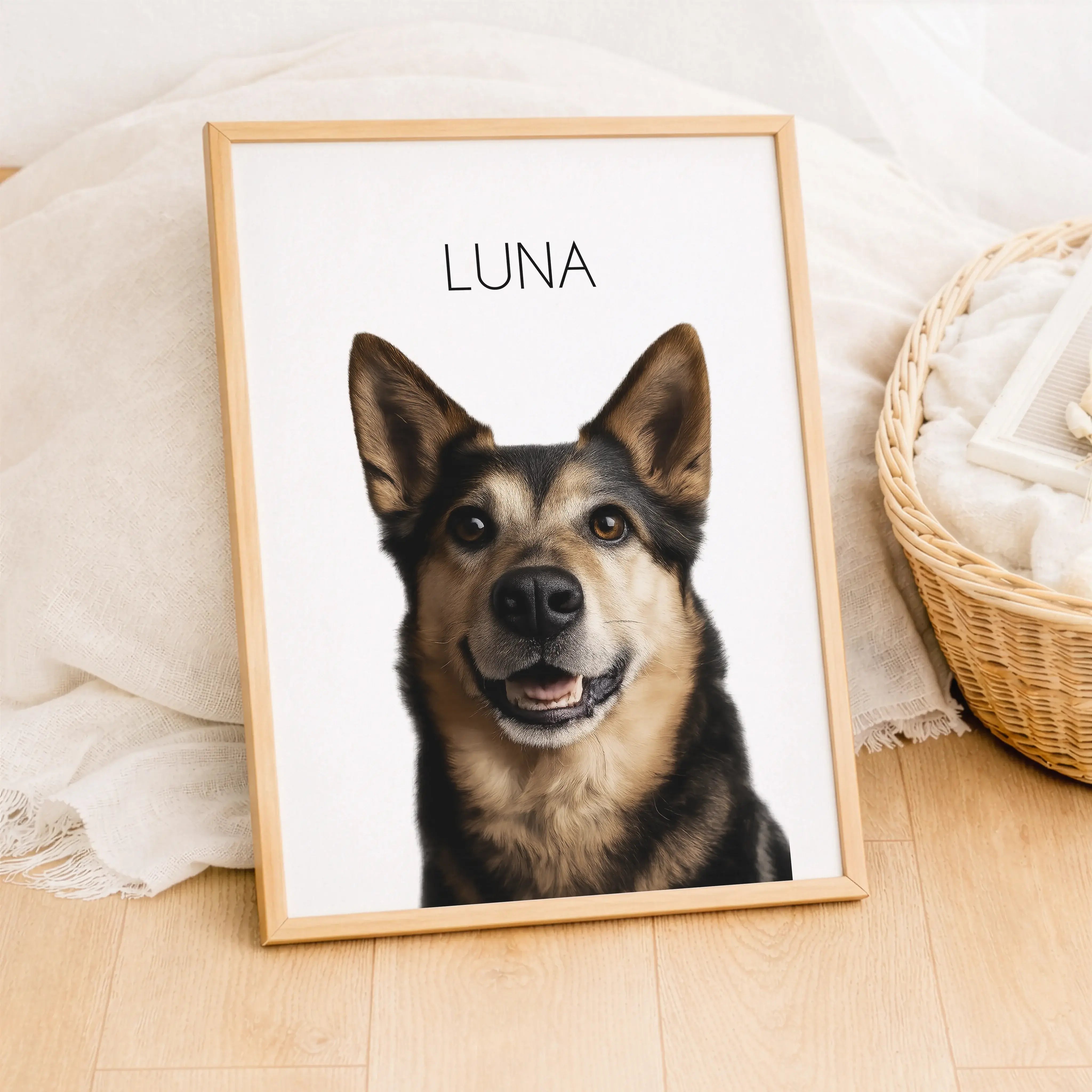 Haustier Poster-Personalisiertes Poster-famprints-Haustier Poster von famprints verwandelt dein Lieblingsfoto in ein individuelles Kunstwerk für dein Zuhause. Du lädst einfach das Portrait deines Hundes, deiner Katze oder deines Pferdes hoch und unser Kon