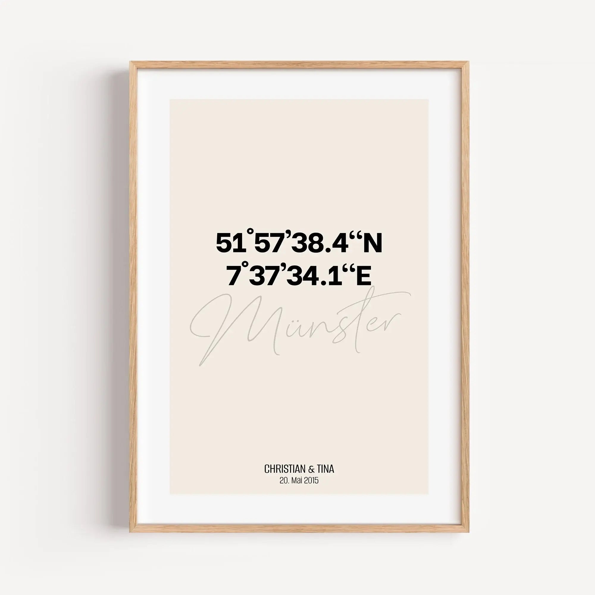 Stadtposter Koordinaten-famprints-Personalisiertes Poster-Kennst du das auch? Du kommst von einem herrlichen Urlaub zurück und möchtest am liebsten wieder zurück? Oder suchst nach dem perfekten Hochzeitsgeschenk für deine beste Freundin, die im schönen Ve