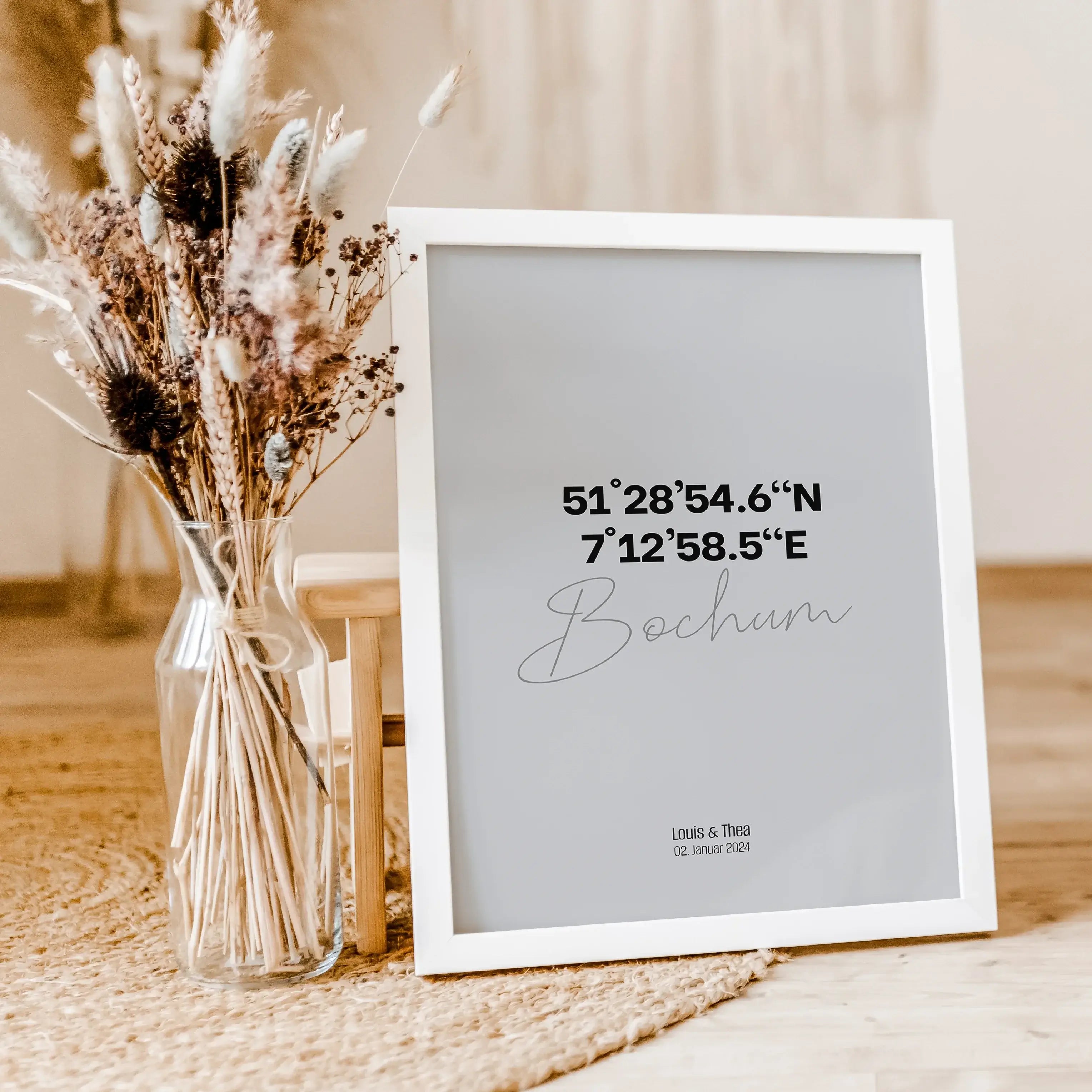 Stadtposter Koordinaten-famprints-Personalisiertes Poster-Kennst du das auch? Du kommst von einem herrlichen Urlaub zurück und möchtest am liebsten wieder zurück? Oder suchst nach dem perfekten Hochzeitsgeschenk für deine beste Freundin, die im schönen Ve