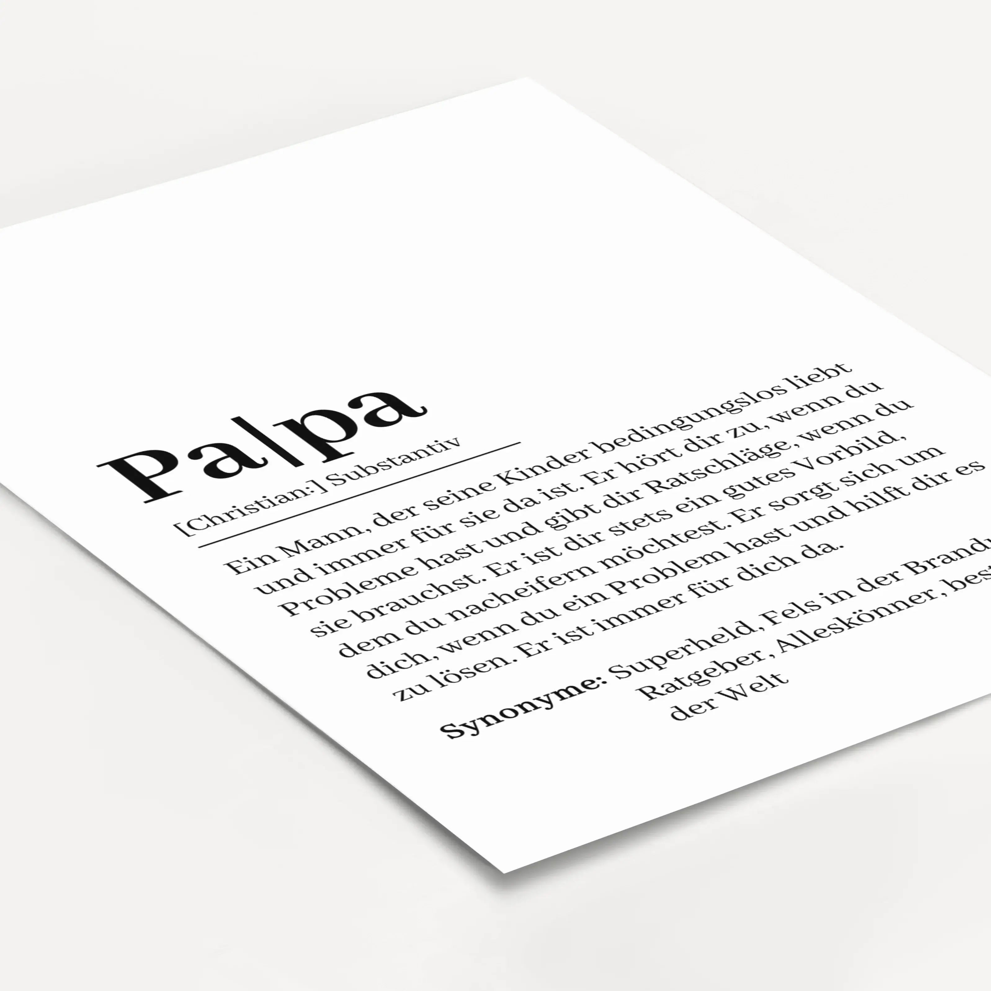 Papa Definition Poster-famprints-Personalisiertes Poster-Auf dem Papa Definition Poster findest du unsere Interpretation von einem Vater. Stell dir vor, du überraschst deinen Papa mit dieser persönlichen Geschenkidee. Sobald er die ersten Textzeilen liest
