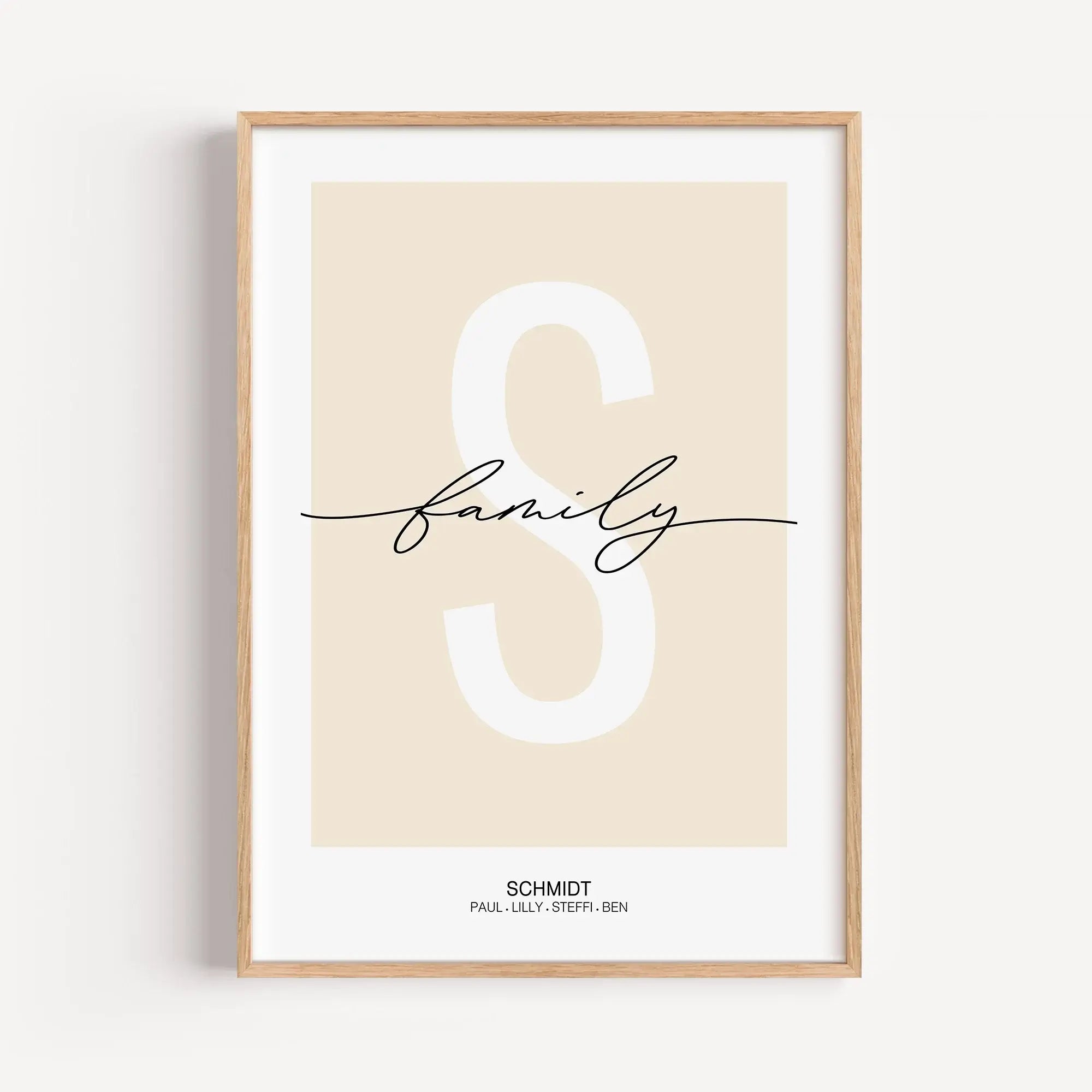 Poster Family Buchstabe-Personalisiertes Poster-famprints-Das Poster Family Buchstabe von famprints verbindet modernes Design mit persönlicher Bedeutung und wird so zu einem stilvollen Blickfang für dein Zuhause oder einem besonderen Geschenk für Menschen