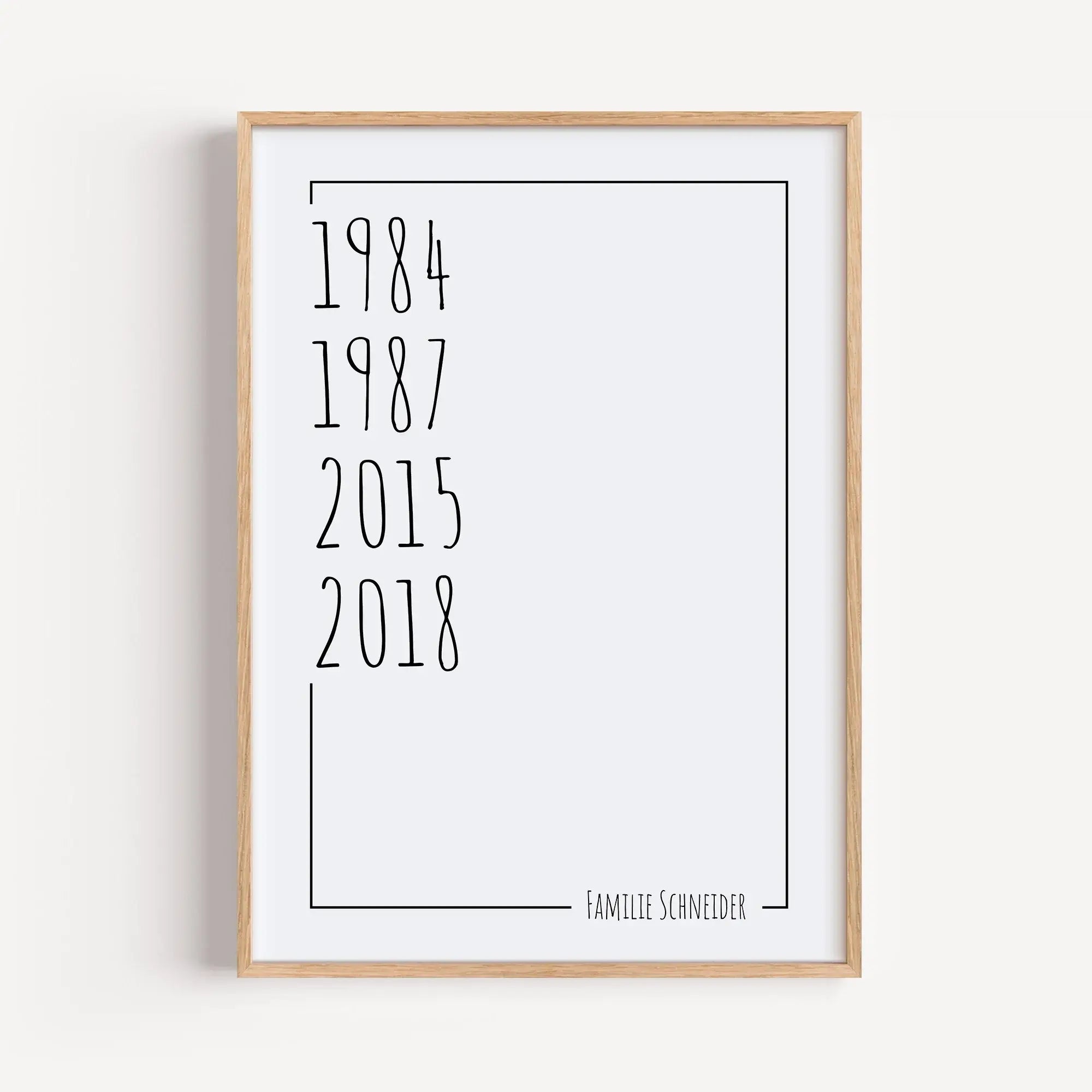 Familienposter Jahrgang-Personalisiertes Poster-famprints-Ein Familienposter Jahrgang ist eine persönliche Wanddekoration, die zeigt, was wirklich zählt. Name und Geburtsjahre deiner Familie werden zu einem klaren Design kombiniert, das eure Zusammengehör