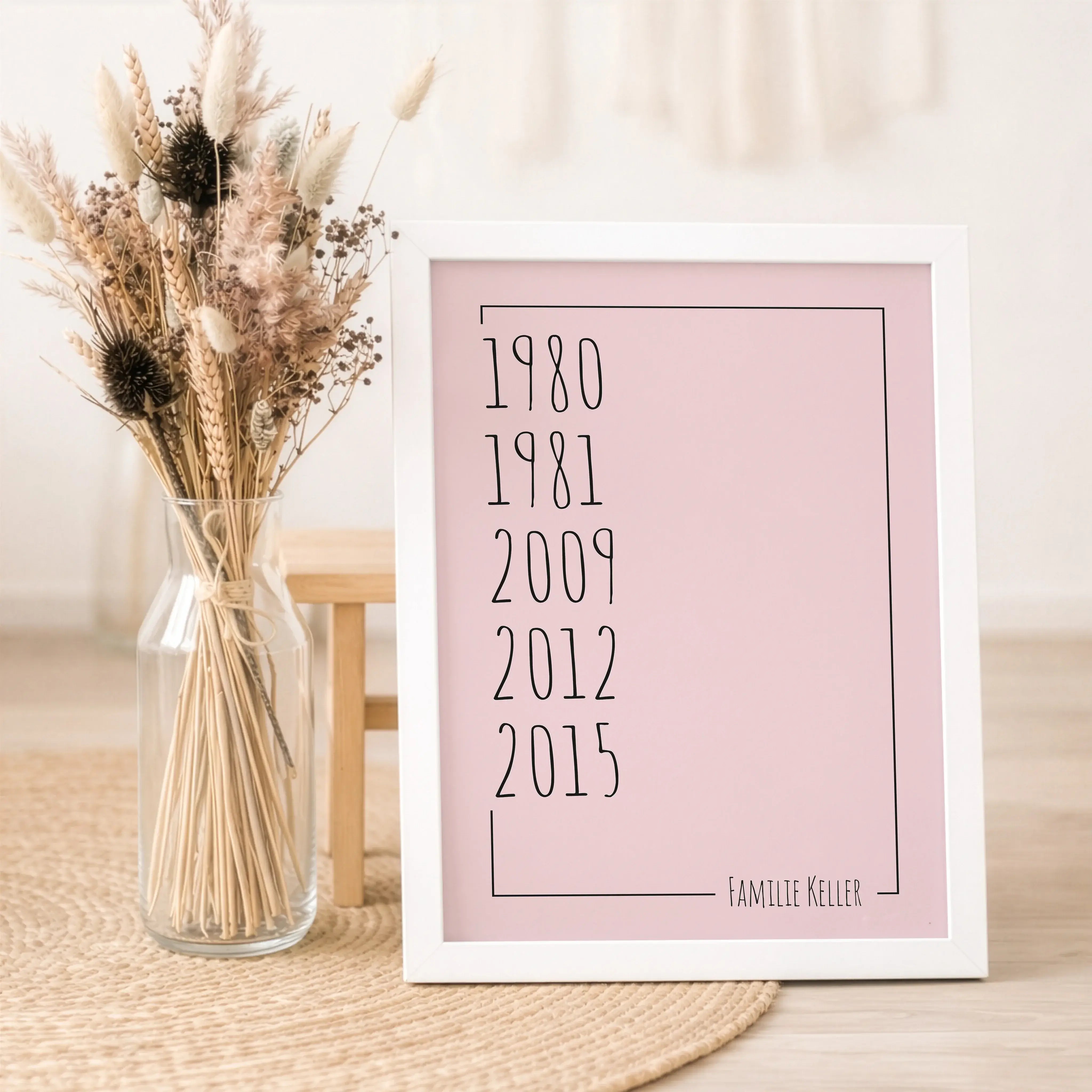 Familienposter Jahrgang-Personalisiertes Poster-famprints-Ein Familienposter Jahrgang ist eine persönliche Wanddekoration, die zeigt, was wirklich zählt. Name und Geburtsjahre deiner Familie werden zu einem klaren Design kombiniert, das eure Zusammengehör