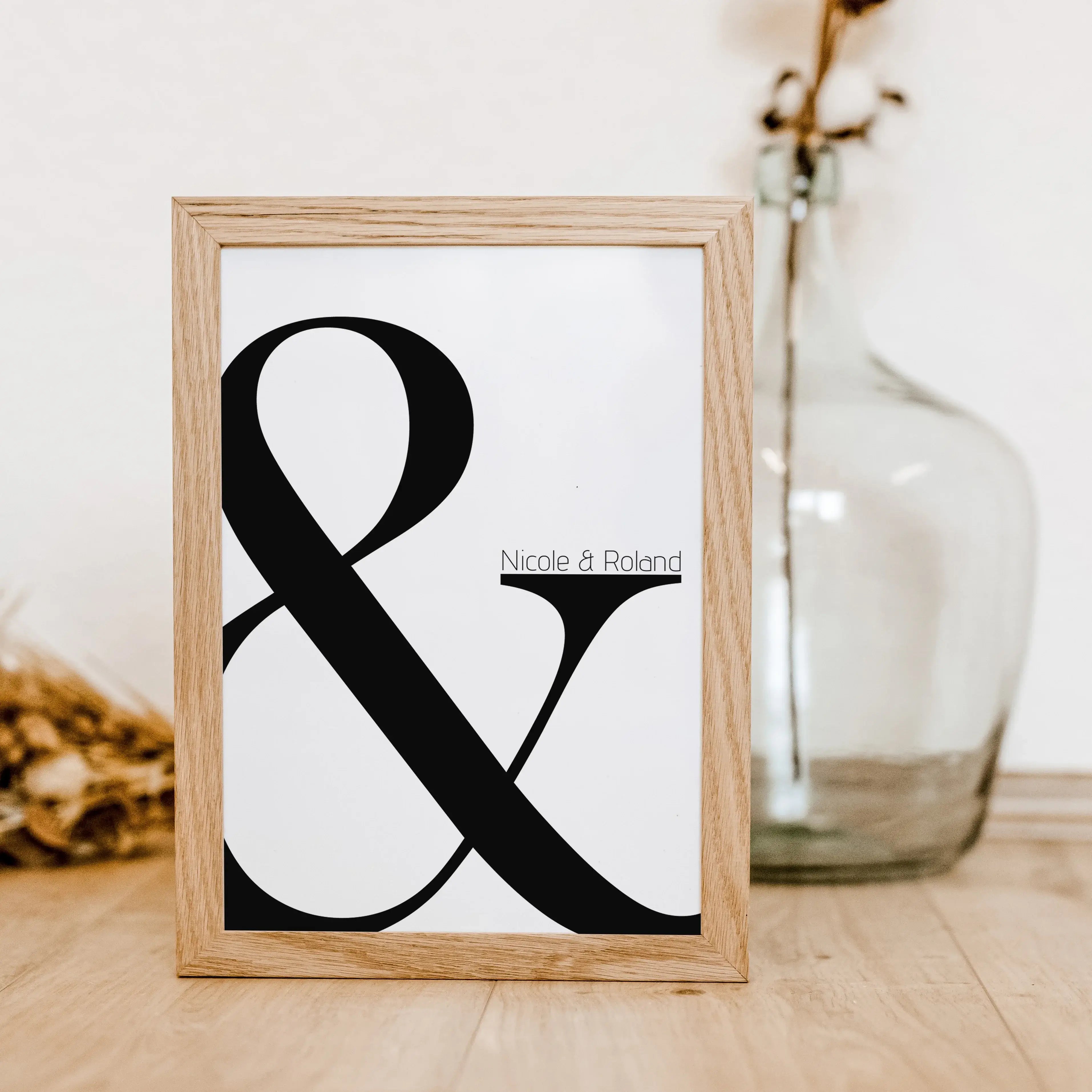 Und Poster-famprints-Personalisiertes Poster-Unser personalisiertes Und Poster ist da! Gestalte ein wunderschönes, bedeutungsvolles Kunstwerk für dein Zuhause, das die Namen von dir und deinem Partner trägt. Dieses personalisierte Poster eignet sich perfe