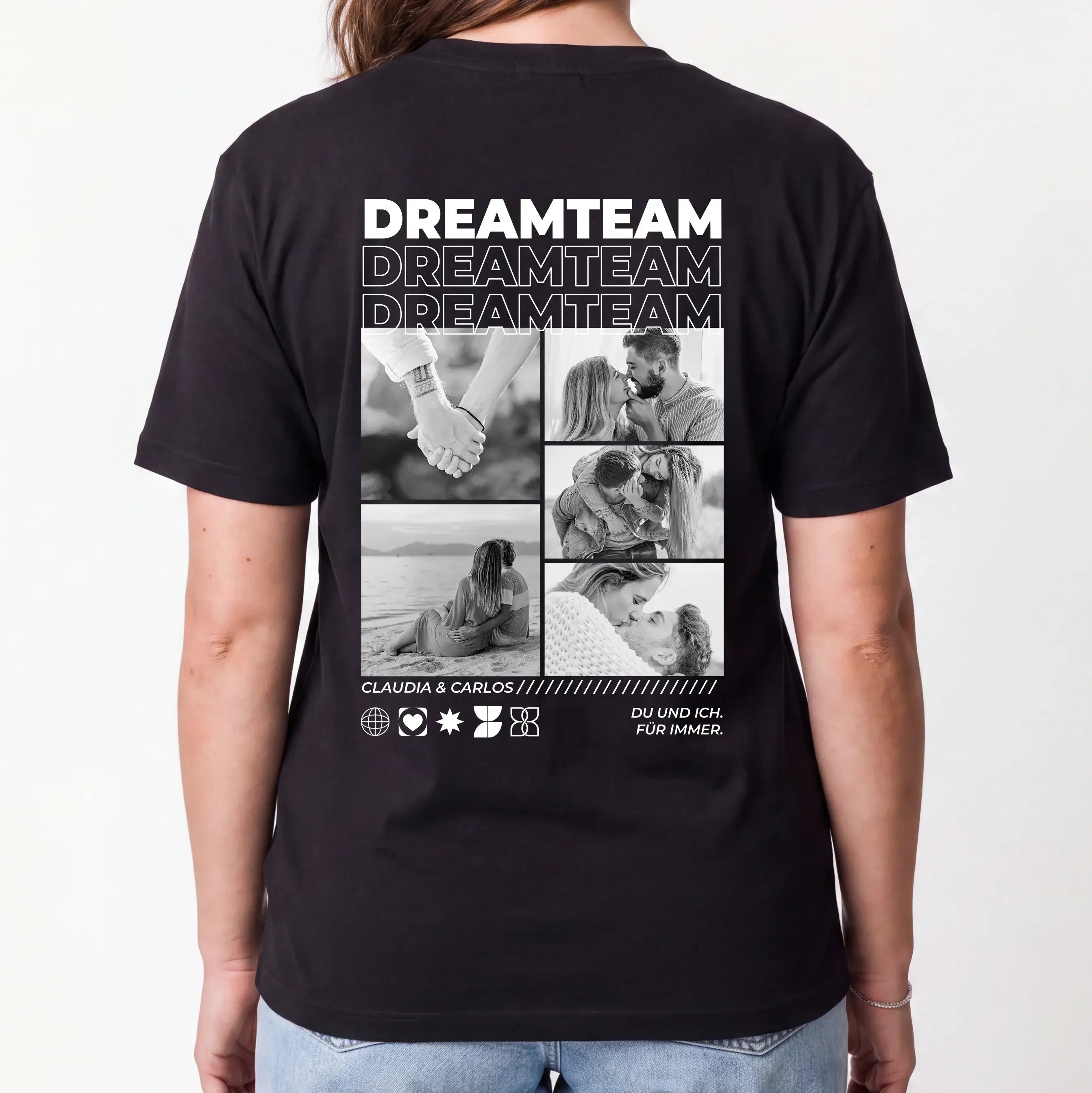 T-Shirt - Personalisiertes T-Shirt PERFECT MATCH - personalisiertes Geschenk zur Hochzeit, Jahrestag, Hochzeitstag oder Valentinstag