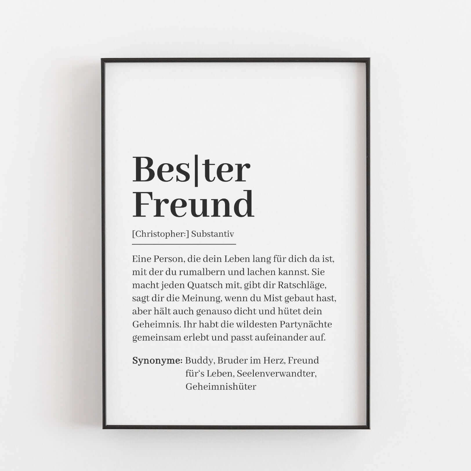 famprints » Bester Freund Definition Poster