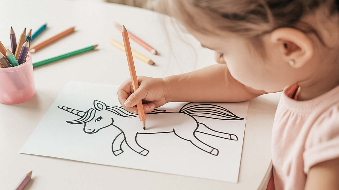 Kostenlose Einhorn Ausmalbilder zum Ausdrucken und Ausmalen-Ausmalbilder-famprints-Bist du bereit, in eine bunte Welt voller Zauber und Fantasie einzutauchen? Mit einem Einhorn Ausmalbild kannst du genau das machen! Einhörner sind tolle Fabelwesen, die in