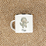Emaille Tasse Astronaut-famprints-Emaille Tasse-Die Emaille Tasse Astronaut ist das perfekte Geschenk für Kinder zur Einschulung, Taufe, Ostern und viele weitere Anlässe. Personalisiert mit dem Namen des Kindes und bedruckt mit süßen kleinen Tier Astronau