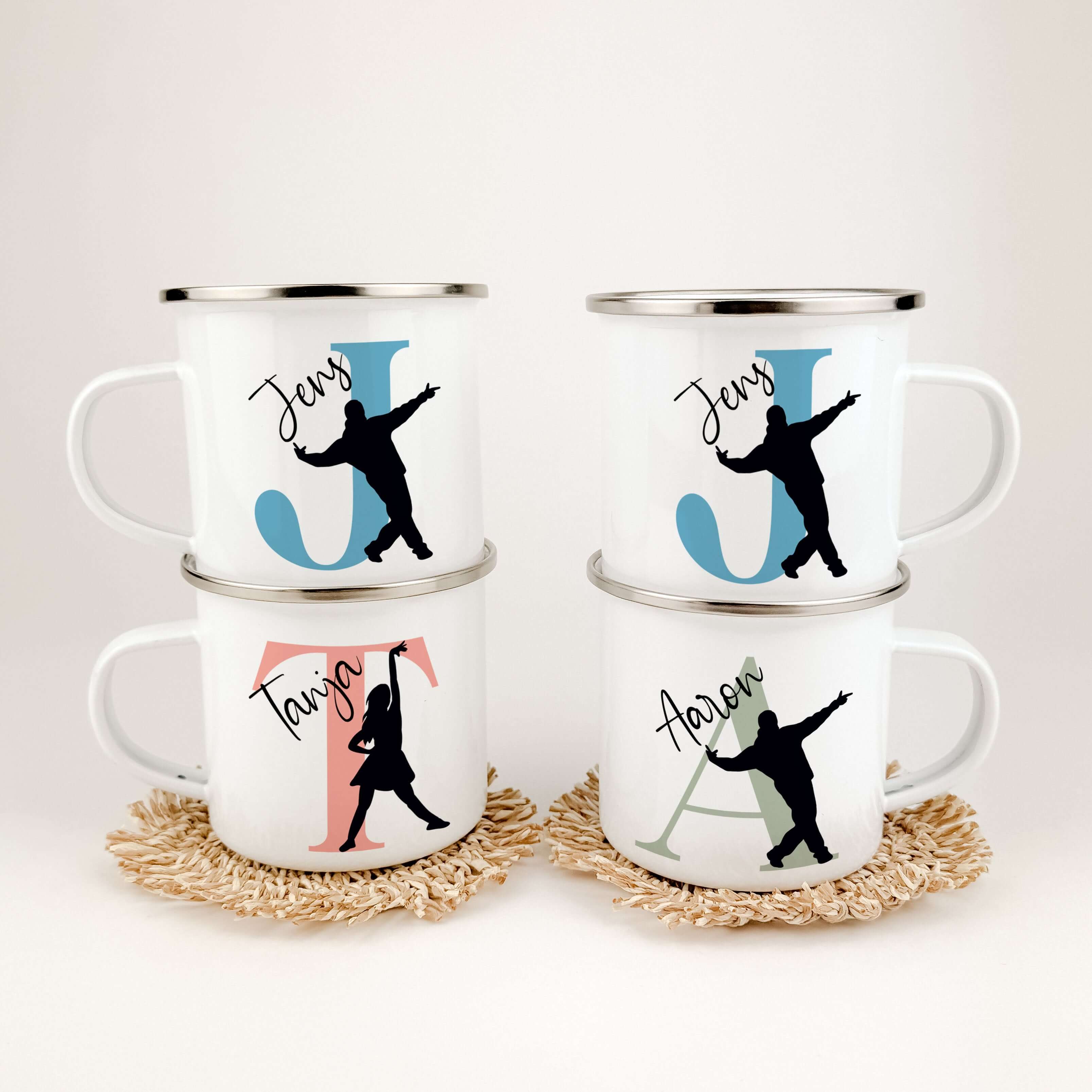 Emaille Tasse mit Namen Tanzen-famprints-Emaille Tasse-Entdecke die Emaille Tasse mit Namen Tanzen – das perfekte Geschenk für junge Tanzbegeisterte! Diese personalisierte Tasse bringt nicht nur Freude, sondern sorgt auch dafür, dass jeder Schluck aus ihr