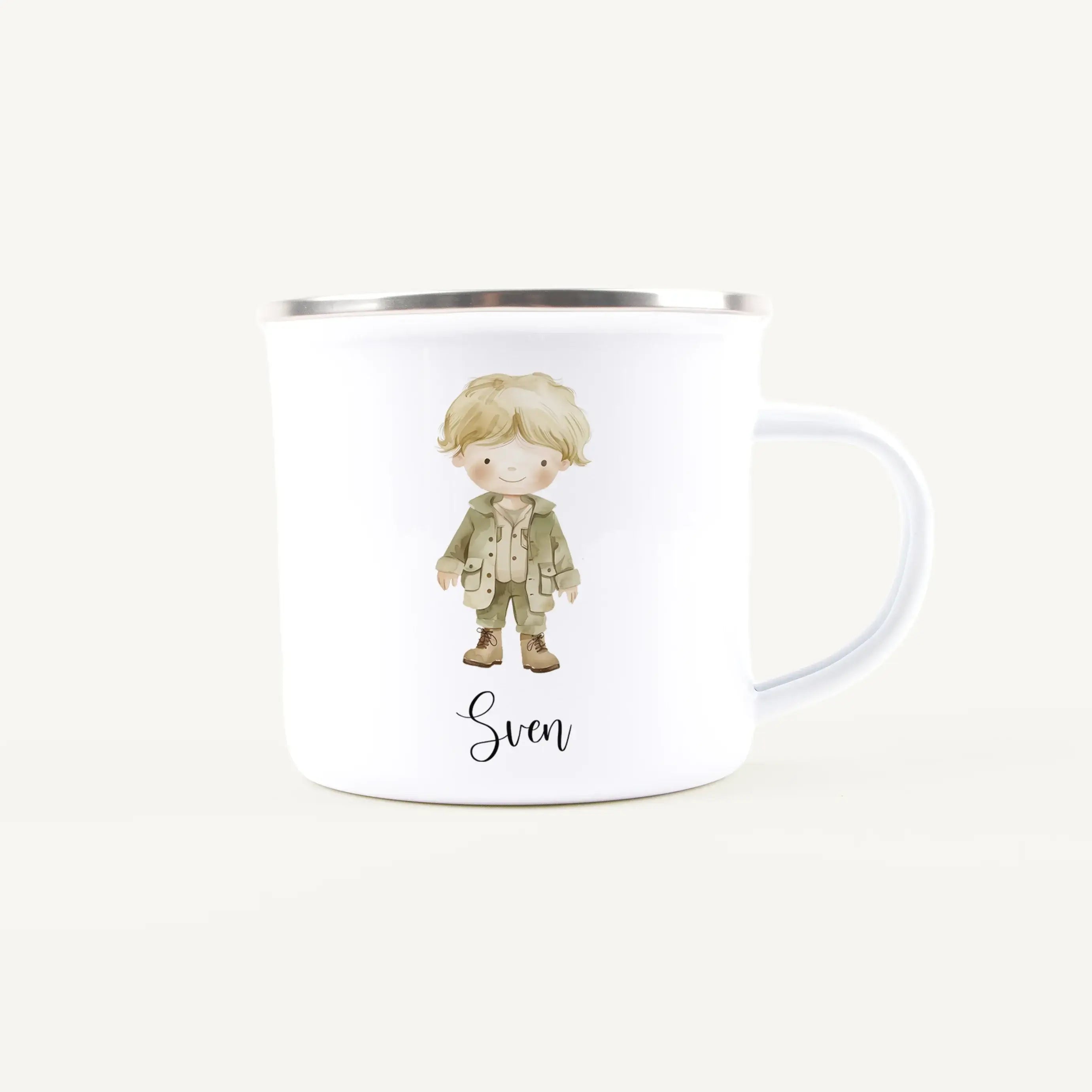 Emaille Tasse Pfadfinder-Emaille Tasse-famprints-Mit der Emaille Tasse Pfadfinder von famprints schenkst du mehr als nur einen Becher. Du schenkst ein persönliches Erinnerungsstück, das perfekt zu kleinen und großen Abenteurern passt. Ob zum Start bei den