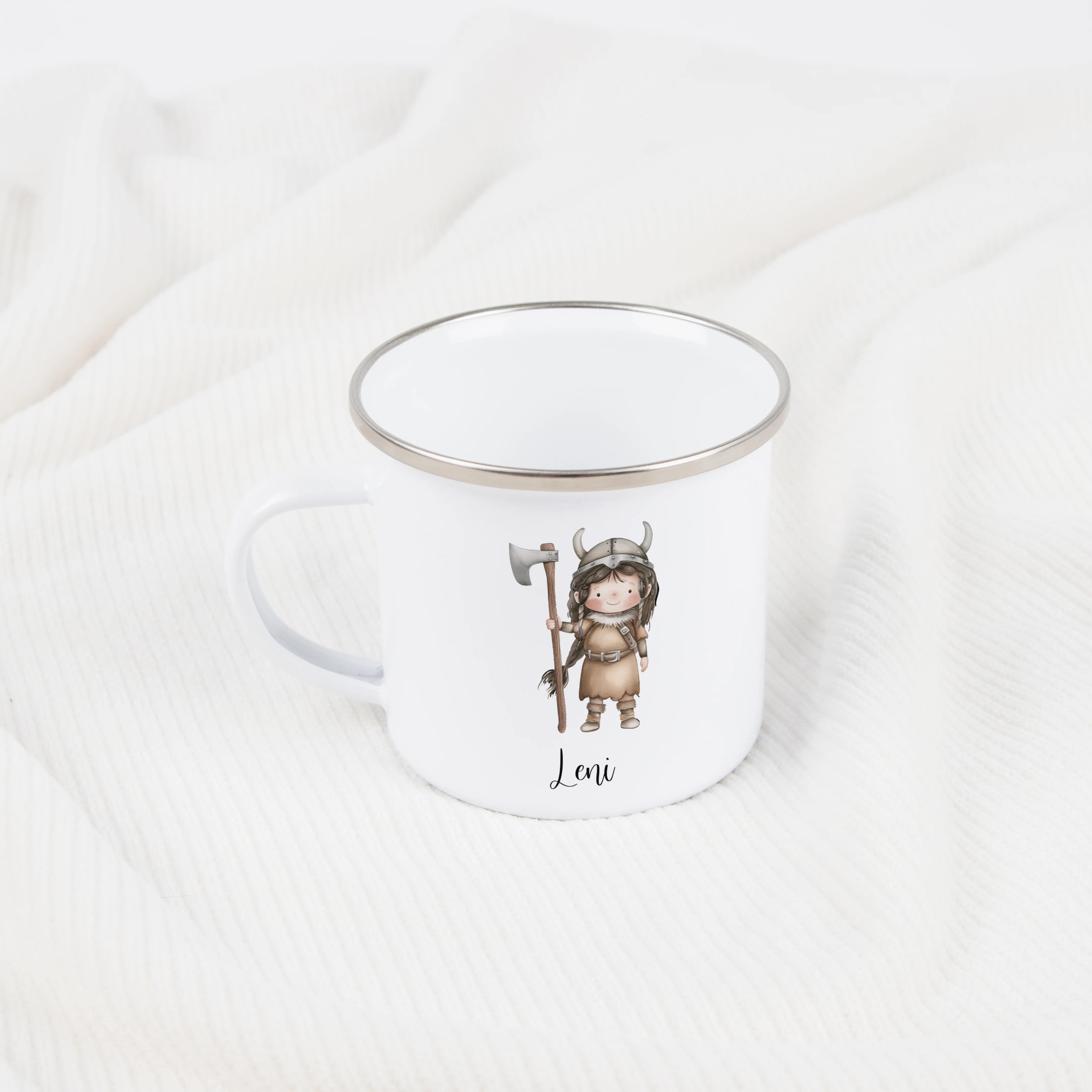 Emaille Tasse Wikingerin
