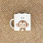 Emaille Tasse Affe Portrait-famprints-Emaille Tasse-Entdecke die bezaubernde Emaille Tasse Affe Portrait, die jedes Kind verzaubert! Diese liebevoll gestaltete Emaille Tasse personalisiert macht jeden Schluck zu einem besonderen Moment: Stell dir vor, wie