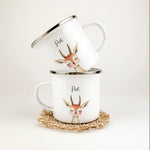 Emaille Tasse Gazelle Portrait-famprints-Emaille Tasse-Entdecke die zauberhafte Emaille Tasse Gazelle Portrait – das perfekte Geschenk für jedes Kind! Diese liebevoll designte Emaille Tasse personalisiert begeistert nicht nur mit ihrem charmanten Gazellen