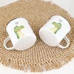 Emaille Tasse Krokodil Portrait-famprints-Emaille Tasse-Entdecke die zauberhafte Emaille Tasse Krokodil Portrait, die deinem Alltag einen besonderen Glanz verleiht und dir ein Lächeln ins Gesicht zaubert. Diese Emaille Tasse personalisiert ist mehr als nu