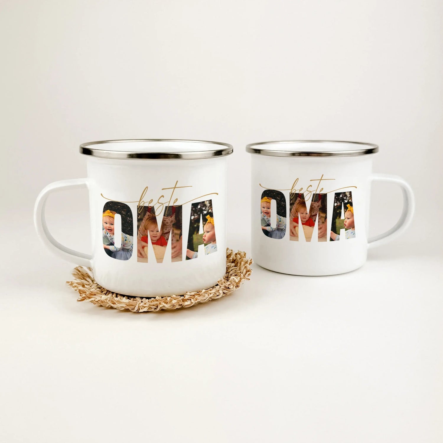Emaille Tasse beste Oma-famprints-Emaille Tasse-Überrasche deine Oma mit der einzigartigen Emaille Tasse beste Oma – dem perfekten Geschenk, das von Herzen kommt. Diese persönliche Oma Tasse vereint Funktionalität mit emotionalem Wert und verkörpert eure