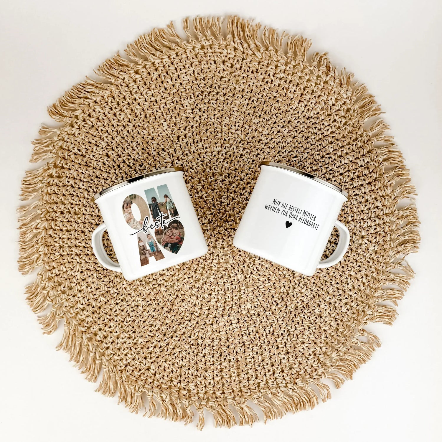 Emaille Tasse beste Oma - Emaille Tasse - famprints - Überrasche deine Oma mit der einzigartigen Emaille Tasse beste Oma – dem perfekten Geschenk, das von Herzen kommt. Diese persönliche Oma Tasse vereint Funktionalität mit emotionalem Wert und verkörpert