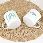 Emaille Tasse Opa seit - Emaille Tasse - famprints - Verschenke ein Stück Liebe und Erinnerung mit unserer einzigartigen Emaille Tasse „Opa seit“. Diese personalisierte Tasse ist nicht nur ein praktisches Accessoire, sondern ein emotionales Geschenk, das
