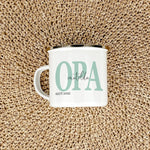 Emaille Tasse Opa seit - Emaille Tasse - famprints - Verschenke ein Stück Liebe und Erinnerung mit unserer einzigartigen Emaille Tasse „Opa seit“. Diese personalisierte Tasse ist nicht nur ein praktisches Accessoire, sondern ein emotionales Geschenk, das