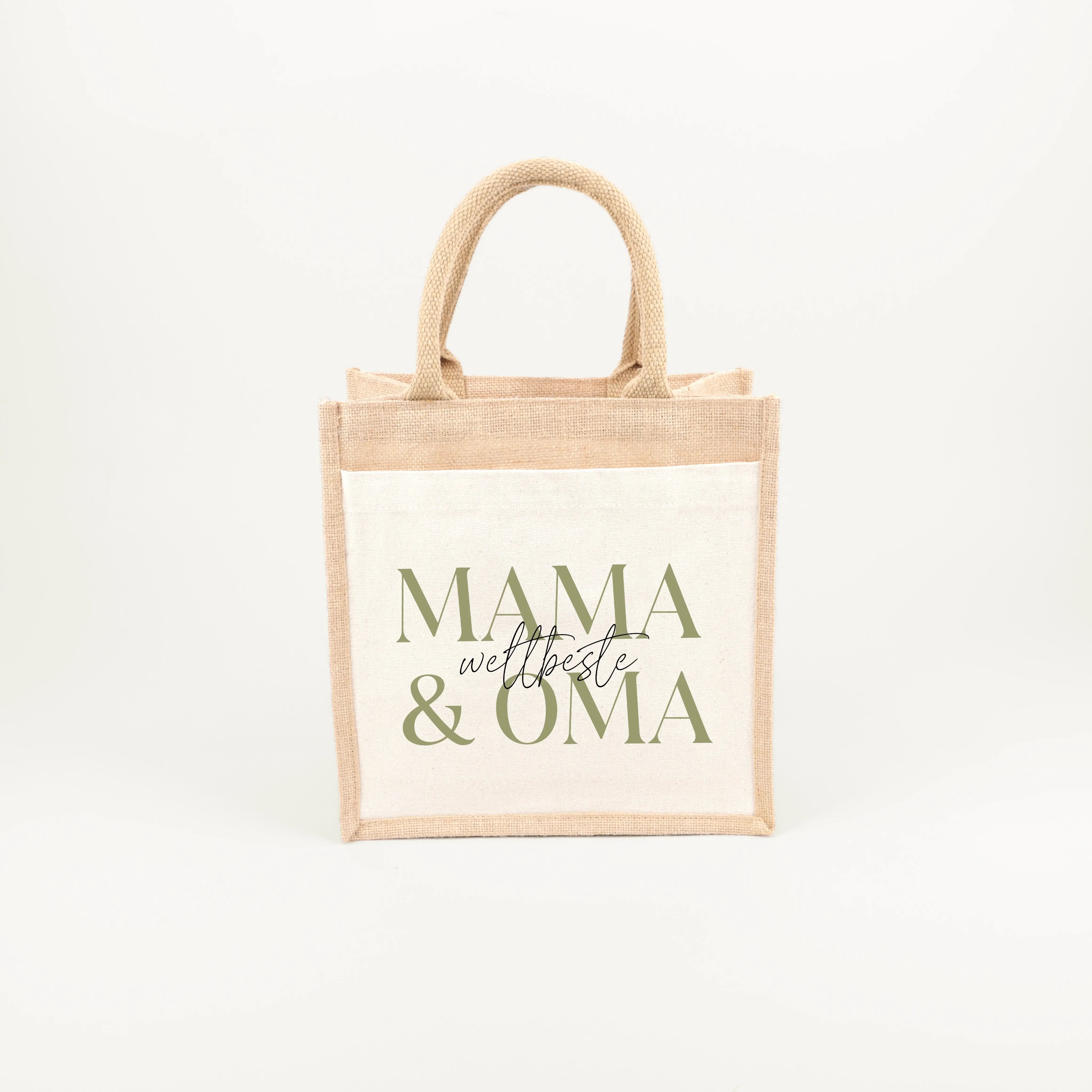 Jutetasche beste Mama + Oma-Jutetasche-famprints-Diese Jutetasche beste Mama + Oma ist ein liebevolles Statement für Frauen, die beides sind und genau dafür geschätzt werden. Ob im Alltag, beim Einkaufen oder als stilvolle Begleitung unterwegs – die Tasch