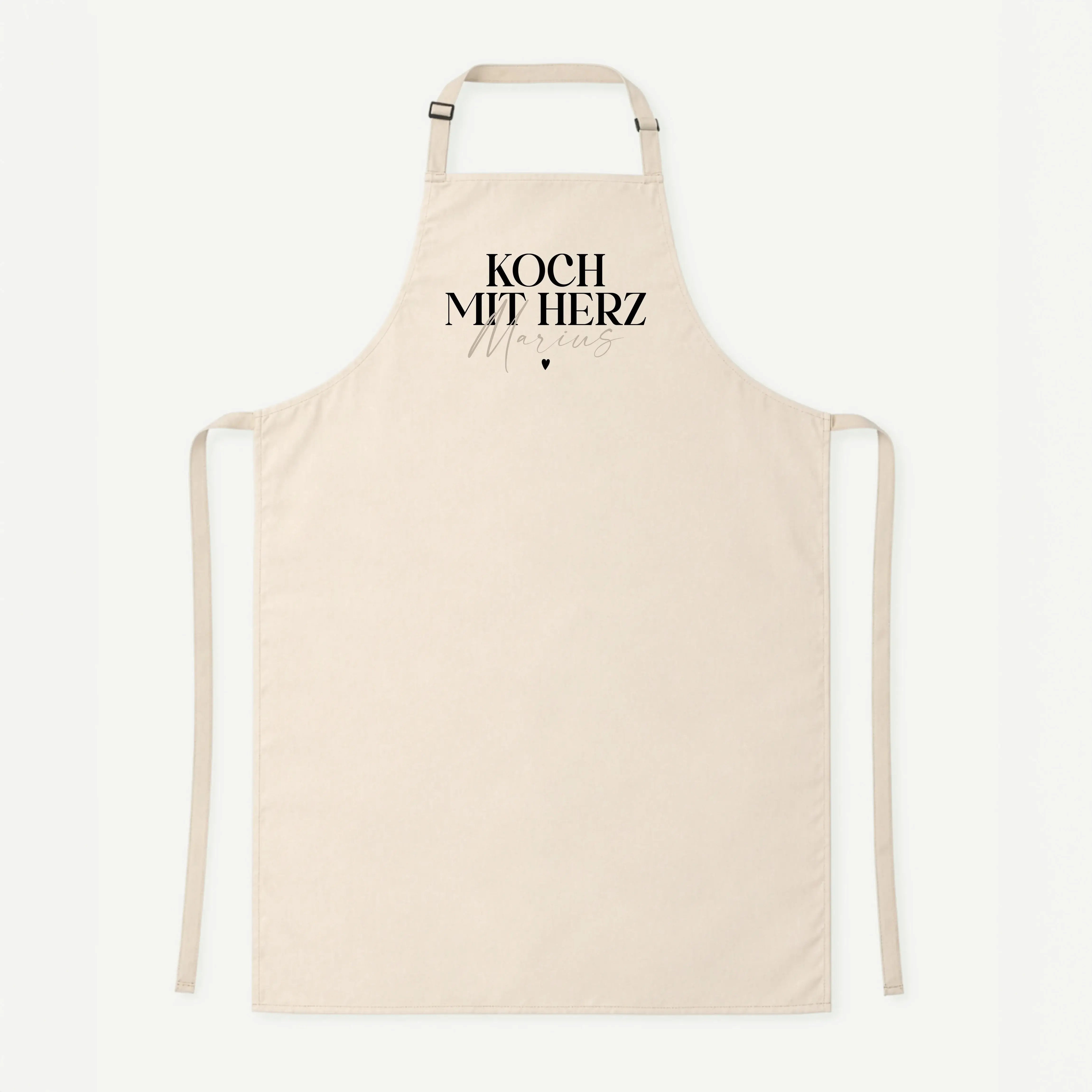 Kochschürze Koch mit Herz-Kochschürze-famprints-Kochschürze Koch mit Herz steht für Freude am Kochen und für eine persönliche Note, die man sofort sieht. Bei famprints wird aus einer hochwertigen Küchenschürze ein individuelles Geschenk, das genau zu dir