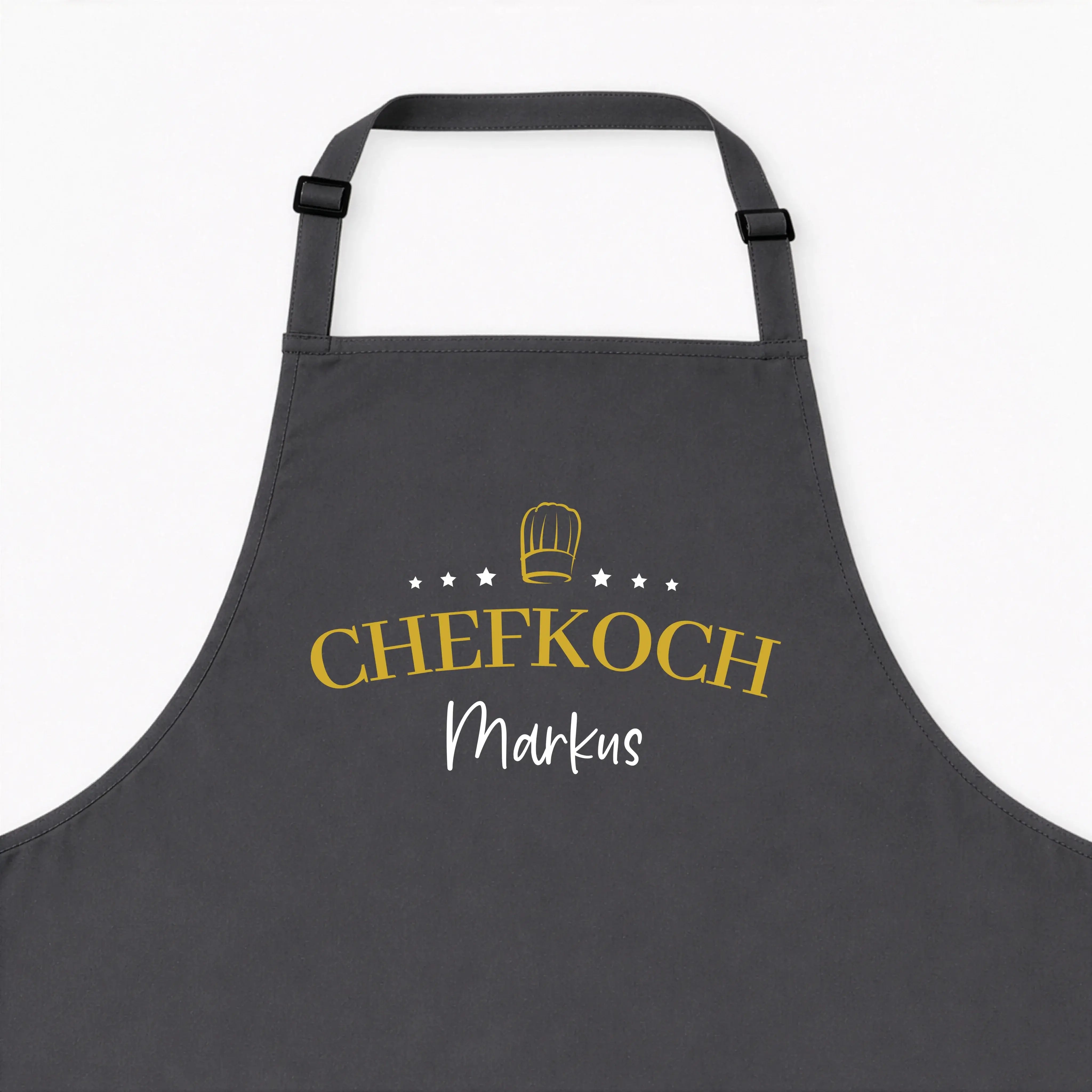 Kochschürze Chefkoch Sterne-Kochschürze-famprints-Die Kochschürze Chefkoch Sterne ist das perfekte Geschenk für alle, die gern am Herd stehen und dabei Persönlichkeit zeigen wollen. Mit dem markanten Chefkoch Schriftzug, den Sternen und der edlen Kochmütz