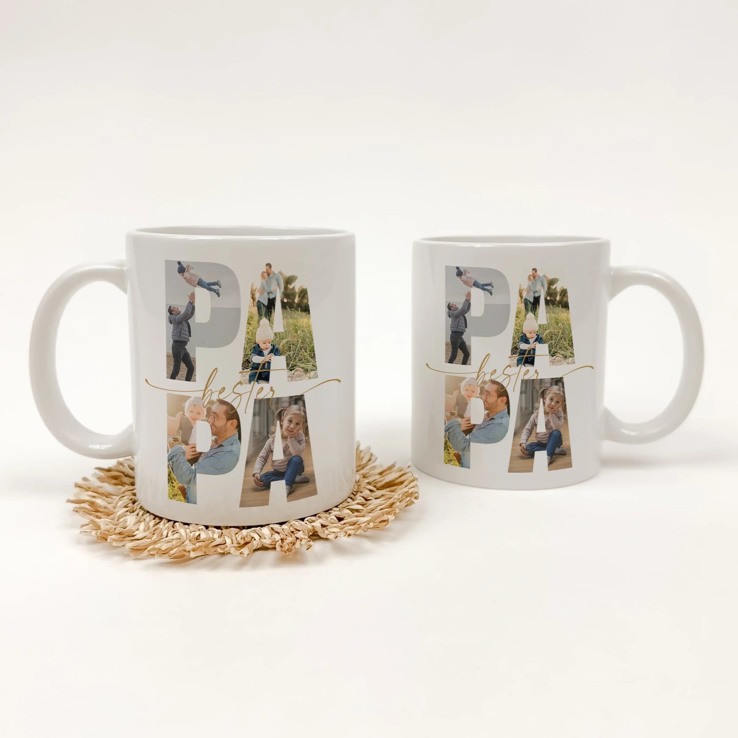 Tasse bester Papa-famprints-Keramik Tasse-Entdecke die Tasse bester Papa – das ideale Geschenk, das sofort Freude bringt! Mit dieser personalisierten Keramiktasse schaffst du unvergessliche Momente, indem du die Lieblingsfotos deines Vaters hinter den Buc