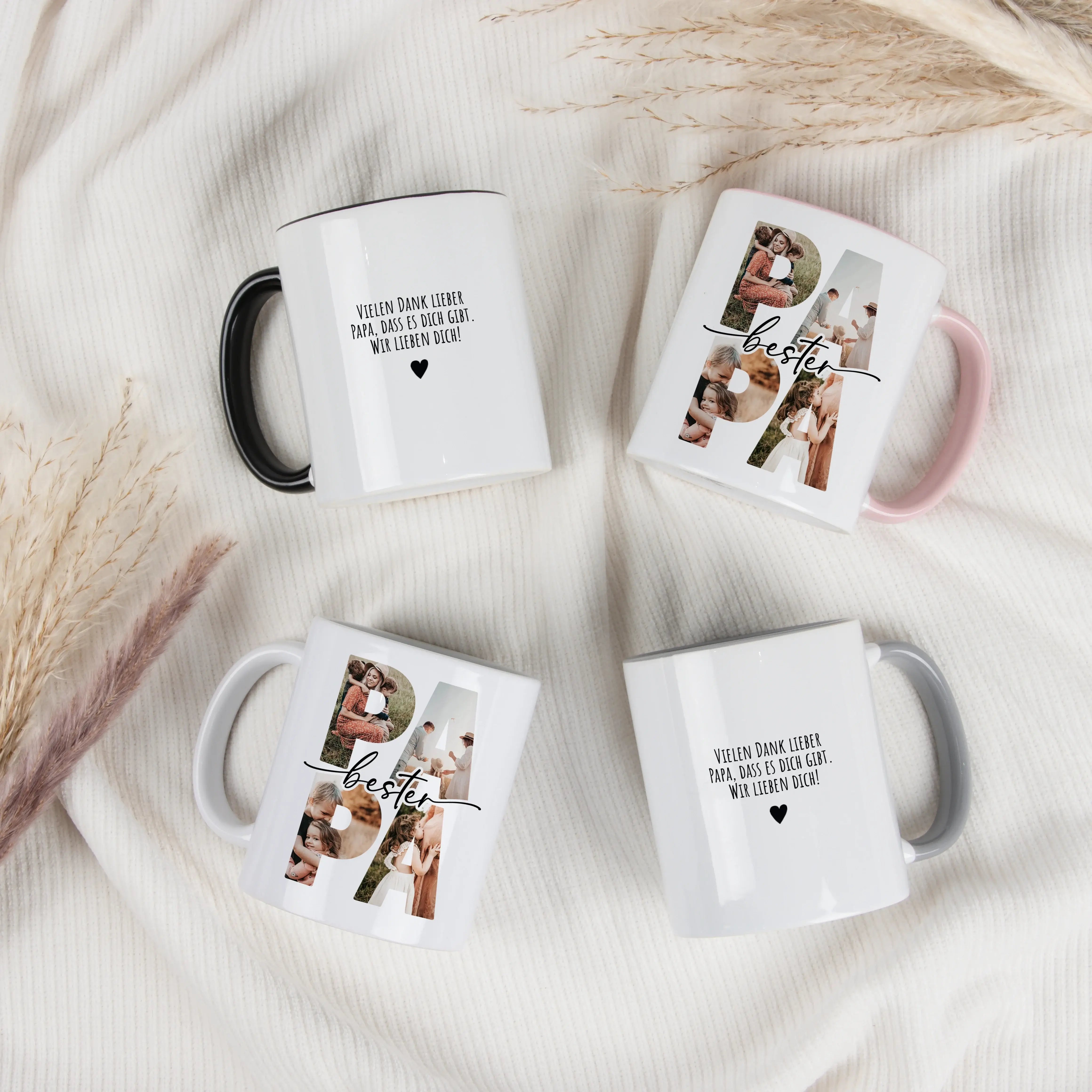 Tasse bester Papa - Keramik Tasse - famprints - Entdecke die Tasse bester Papa – das ideale Geschenk, das sofort Freude bringt! Mit dieser personalisierten Keramiktasse schaffst du unvergessliche Momente, indem du die Lieblingsfotos deines Vaters hinter d