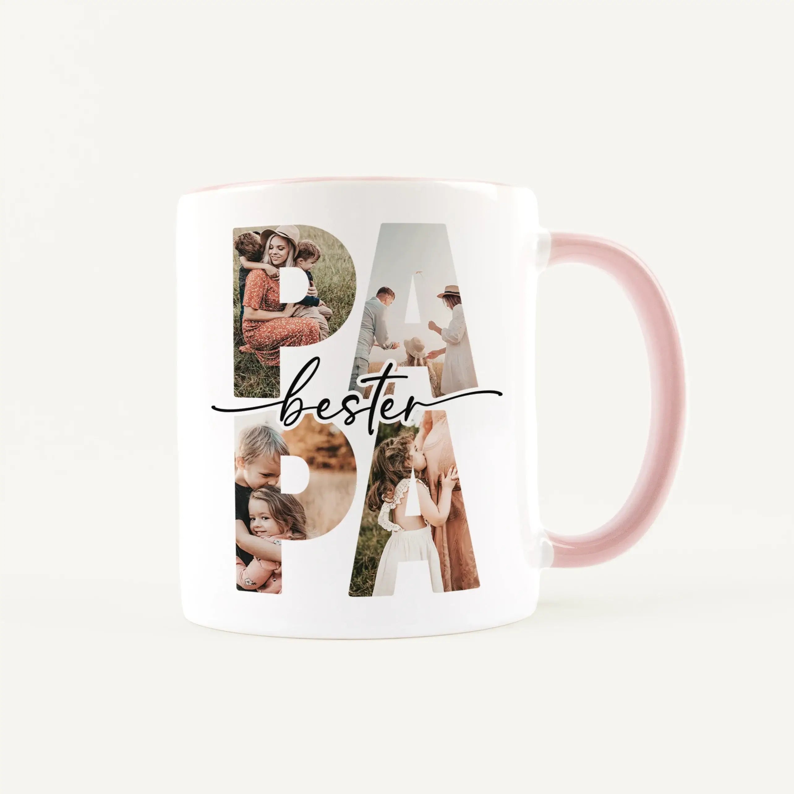 Tasse bester Papa - Keramik Tasse - famprints - Entdecke die Tasse bester Papa – das ideale Geschenk, das sofort Freude bringt! Mit dieser personalisierten Keramiktasse schaffst du unvergessliche Momente, indem du die Lieblingsfotos deines Vaters hinter d
