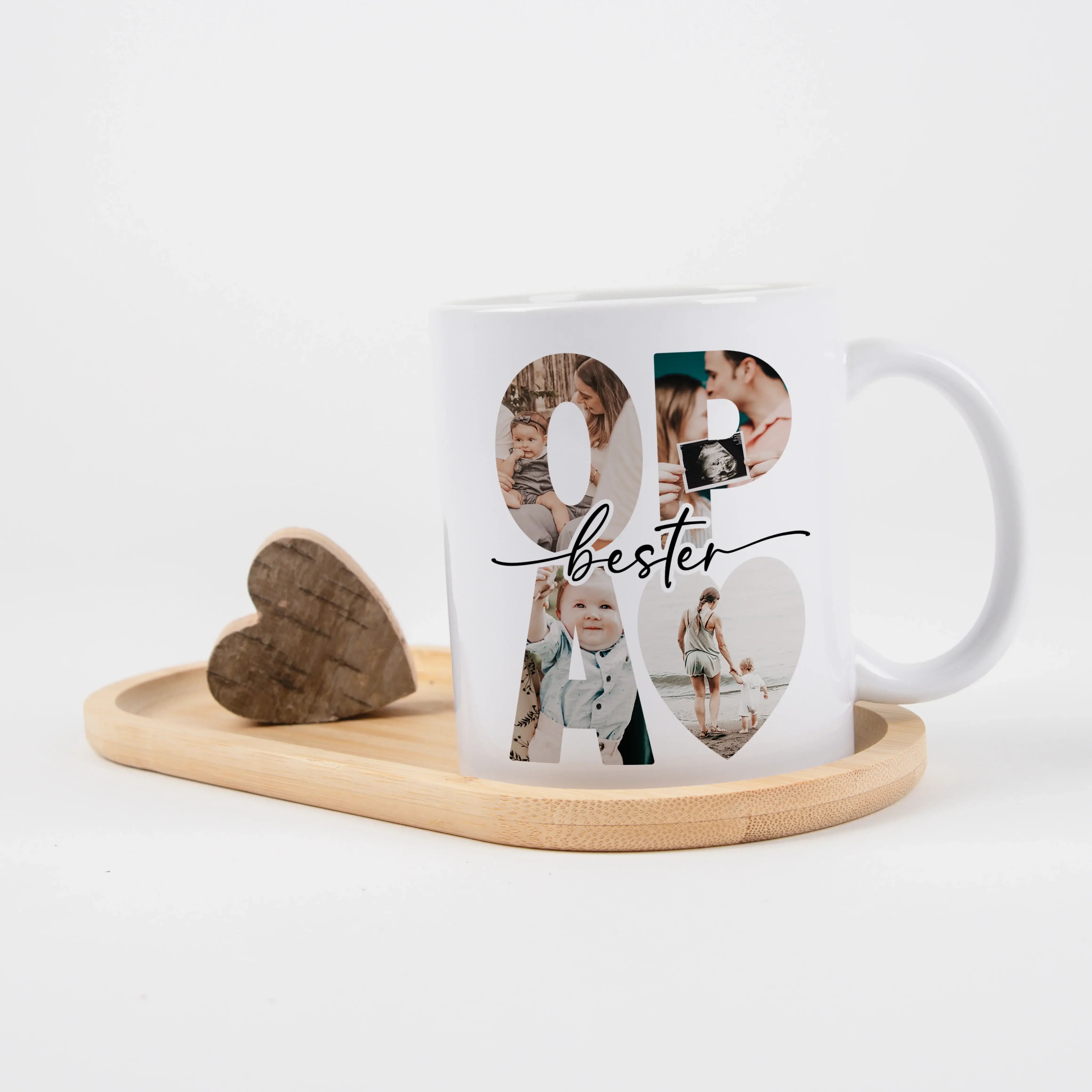 Tasse bester Opa - Keramik Tasse - famprints - Überrasche deinen Opa mit einer ganz besonderen Tasse, die nicht nur ein praktisches Alltagsobjekt ist, sondern auch ein emotionales Geschenk voller Erinnerungen. Diese personalisierte Keramiktasse wird sein