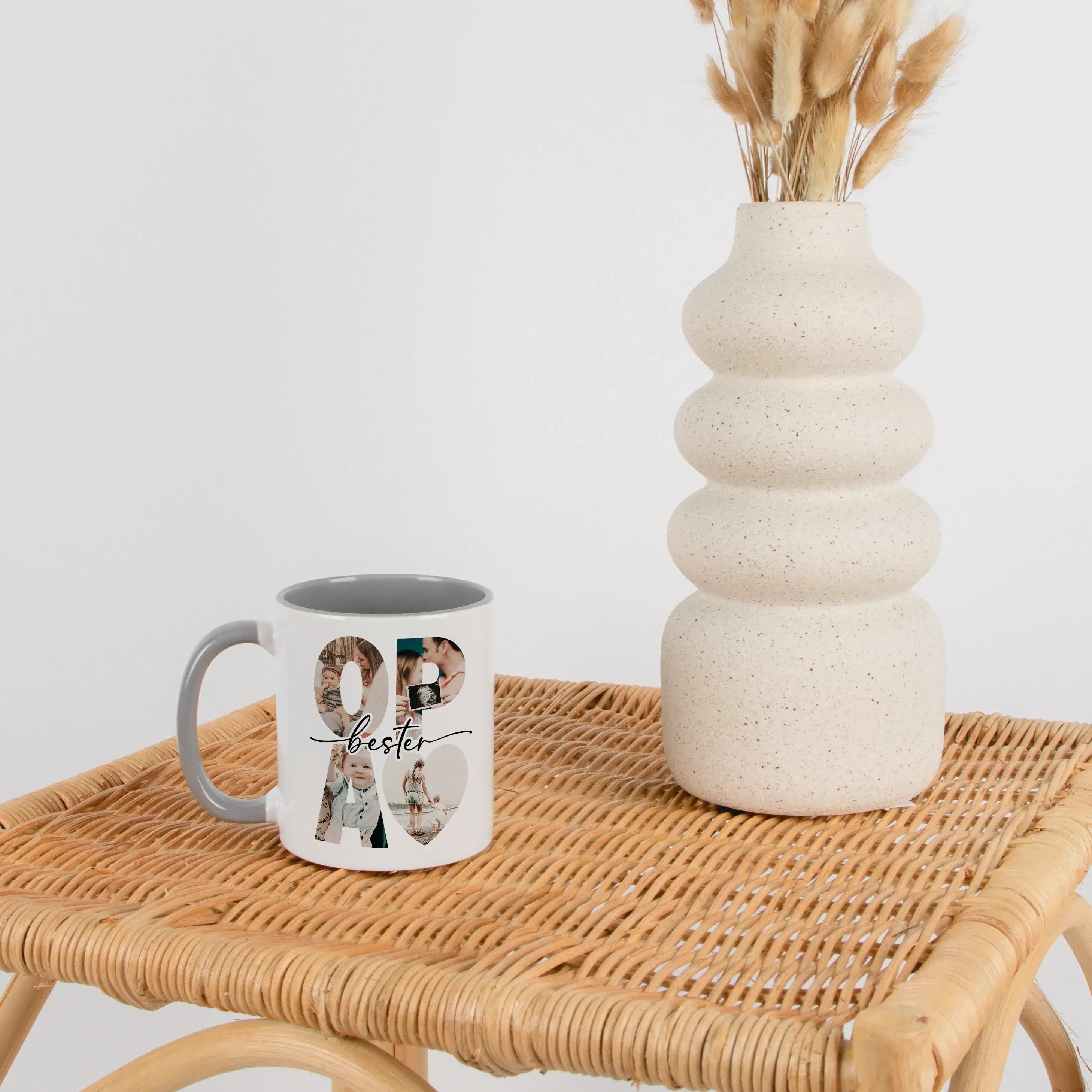 Tasse bester Opa - Keramik Tasse - famprints - Überrasche deinen Opa mit einer ganz besonderen Tasse, die nicht nur ein praktisches Alltagsobjekt ist, sondern auch ein emotionales Geschenk voller Erinnerungen. Diese personalisierte Keramiktasse wird sein