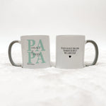Tasse Papa seit - Keramik Tasse - famprints - Entdecke die Tasse Papa seit – das perfekte Geschenk, um Väter zu feiern und ihnen ein Lächeln ins Gesicht zu zaubern. Mit dieser personalisierten Keramik-Tasse, die Platz für die Namen der Kinder und das Jahr